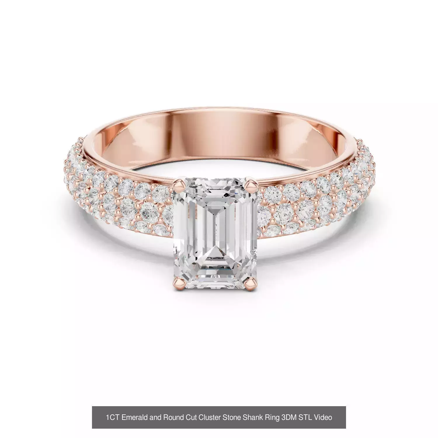 229 Emerald Cut Diamond Rings 3DM STL OBJ FBX 3 Render Video 3D Model Collection_42