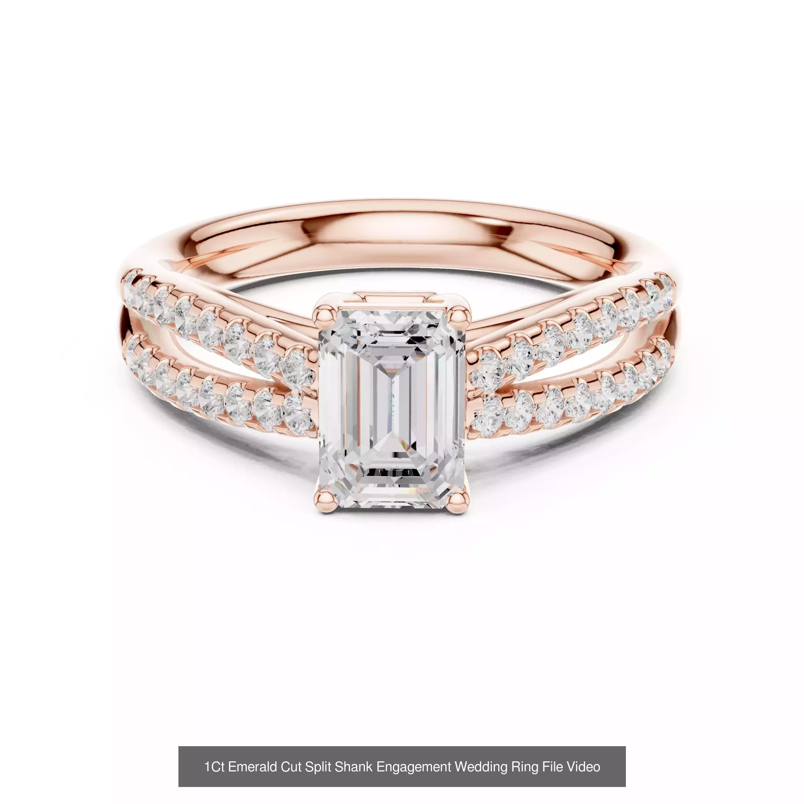 229 Emerald Cut Diamond Rings 3DM STL OBJ FBX 3 Render Video 3D Model Collection_75