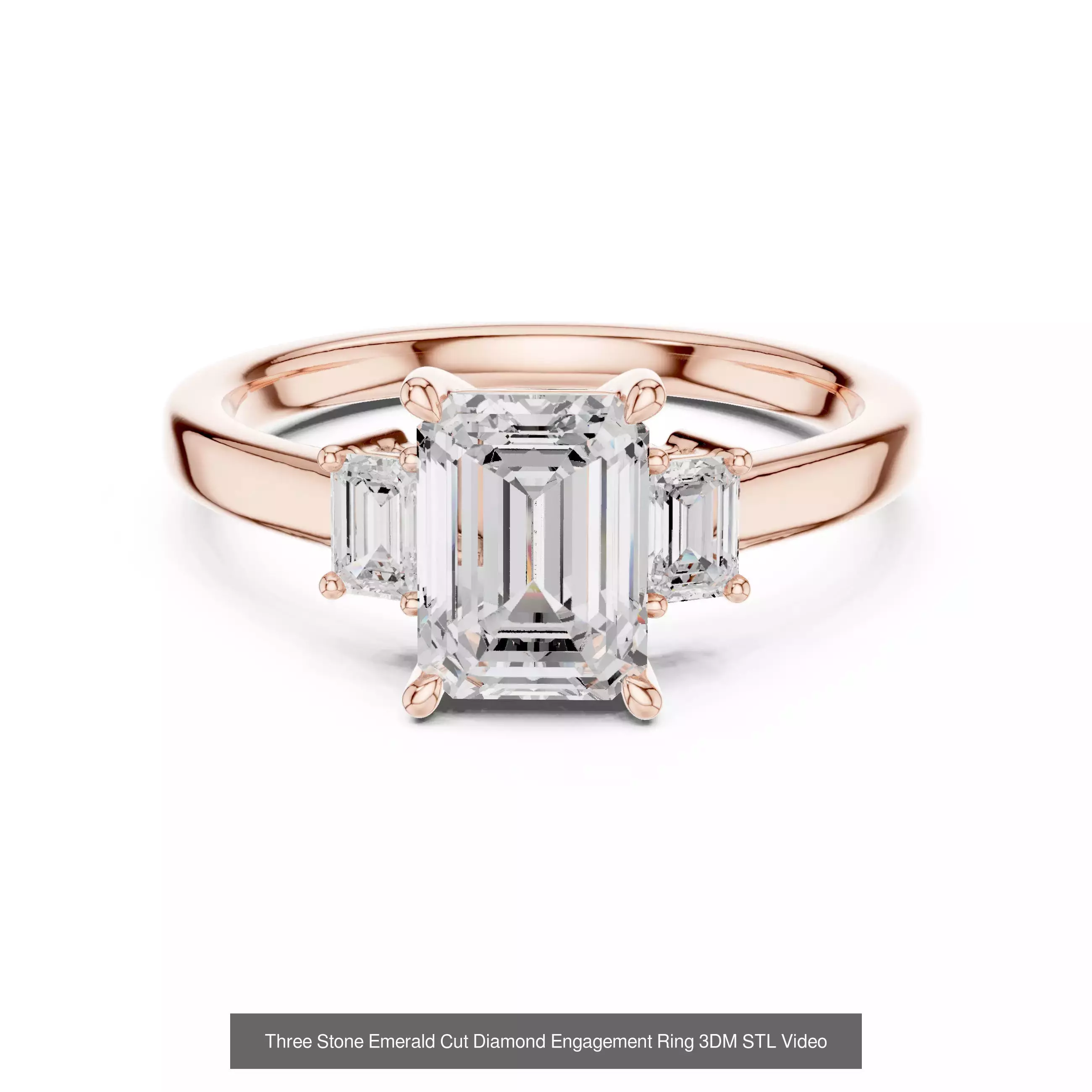 229 Emerald Cut Diamond Rings 3DM STL OBJ FBX 3 Render Video 3D Model Collection_206