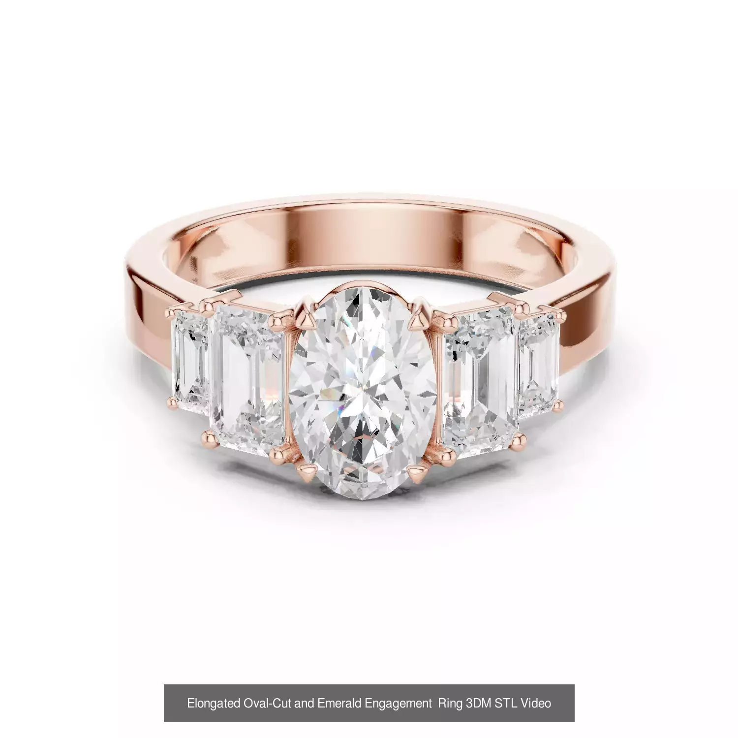 229 Emerald Cut Diamond Rings 3DM STL OBJ FBX 3 Render Video 3D Model Collection_39