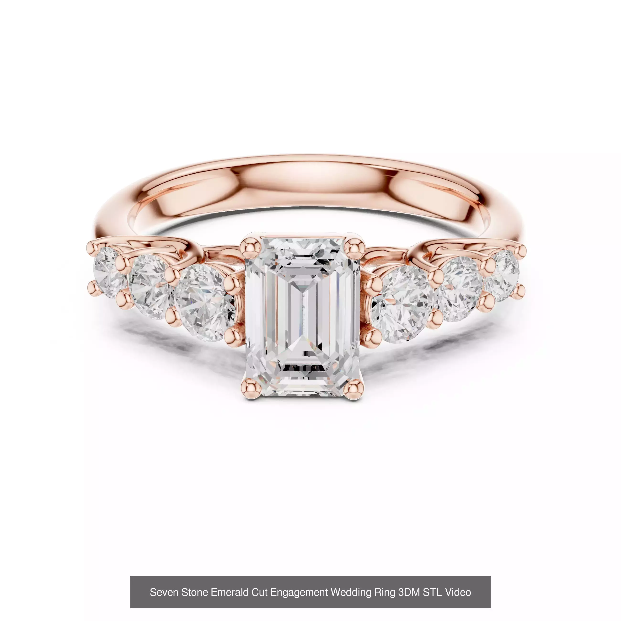 229 Emerald Cut Diamond Rings 3DM STL OBJ FBX 3 Render Video 3D Model Collection_73