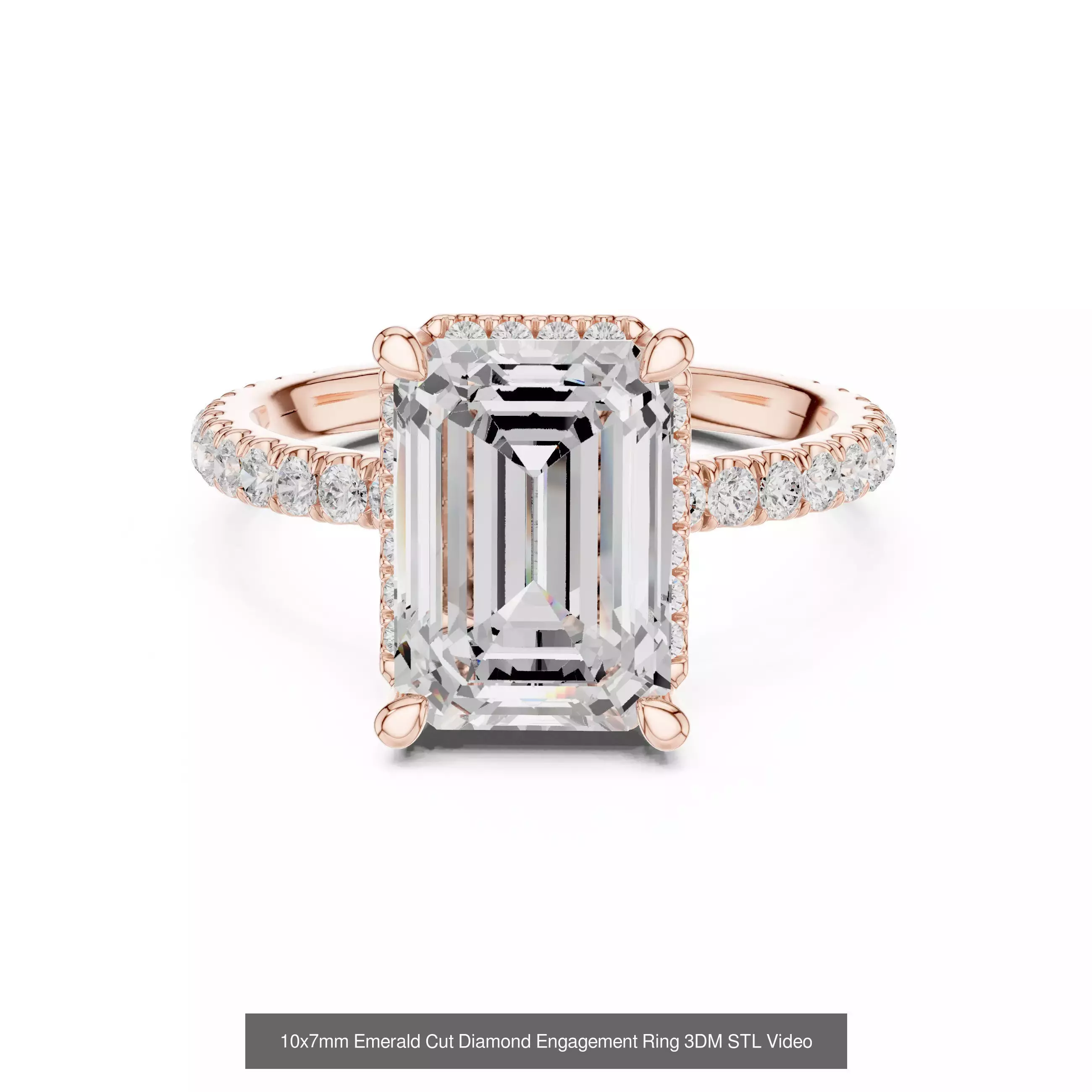 229 Emerald Cut Diamond Rings 3DM STL OBJ FBX 3 Render Video 3D Model Collection_176