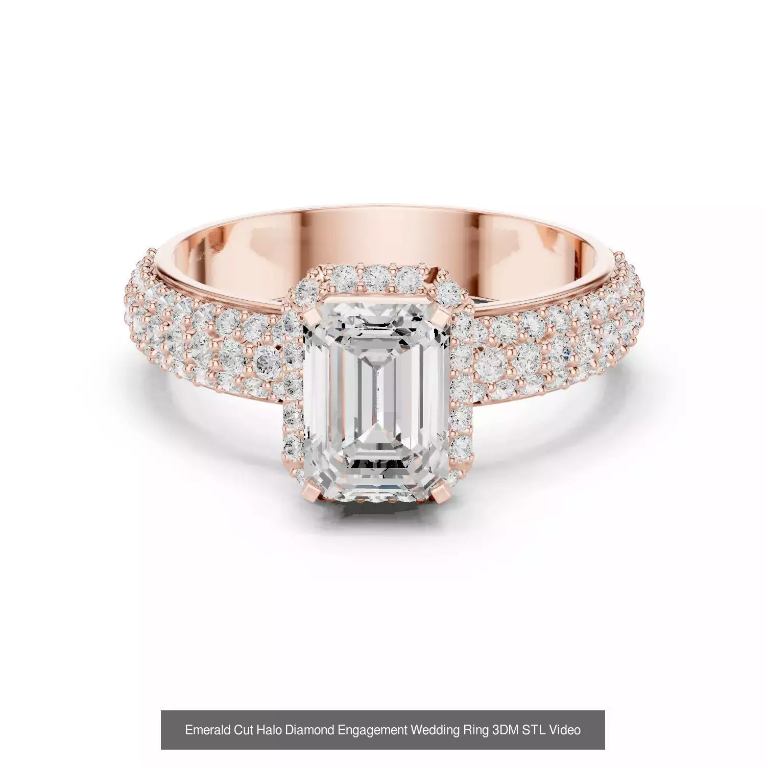 229 Emerald Cut Diamond Rings 3DM STL OBJ FBX 3 Render Video 3D Model Collection_48