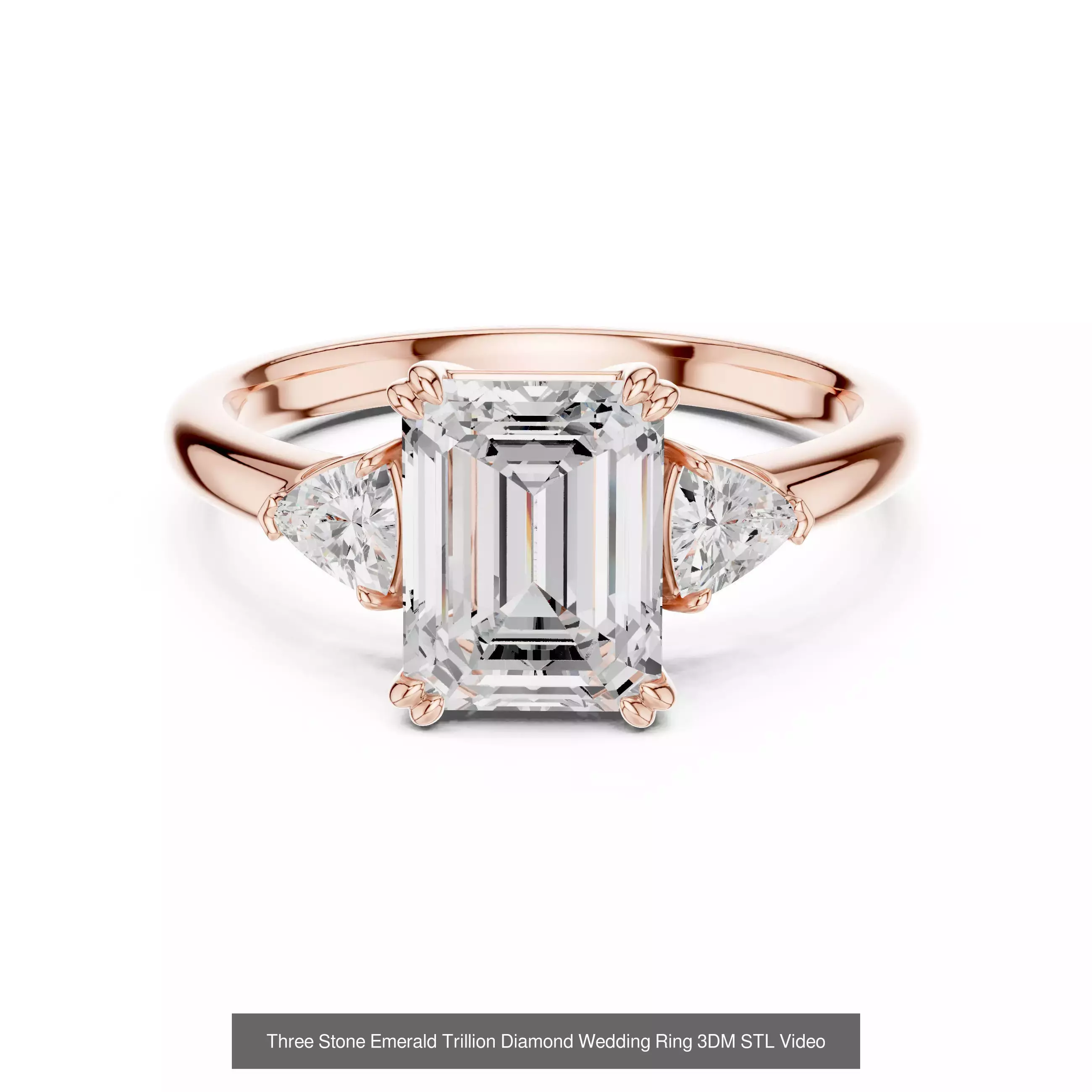 229 Emerald Cut Diamond Rings 3DM STL OBJ FBX 3 Render Video 3D Model Collection_182