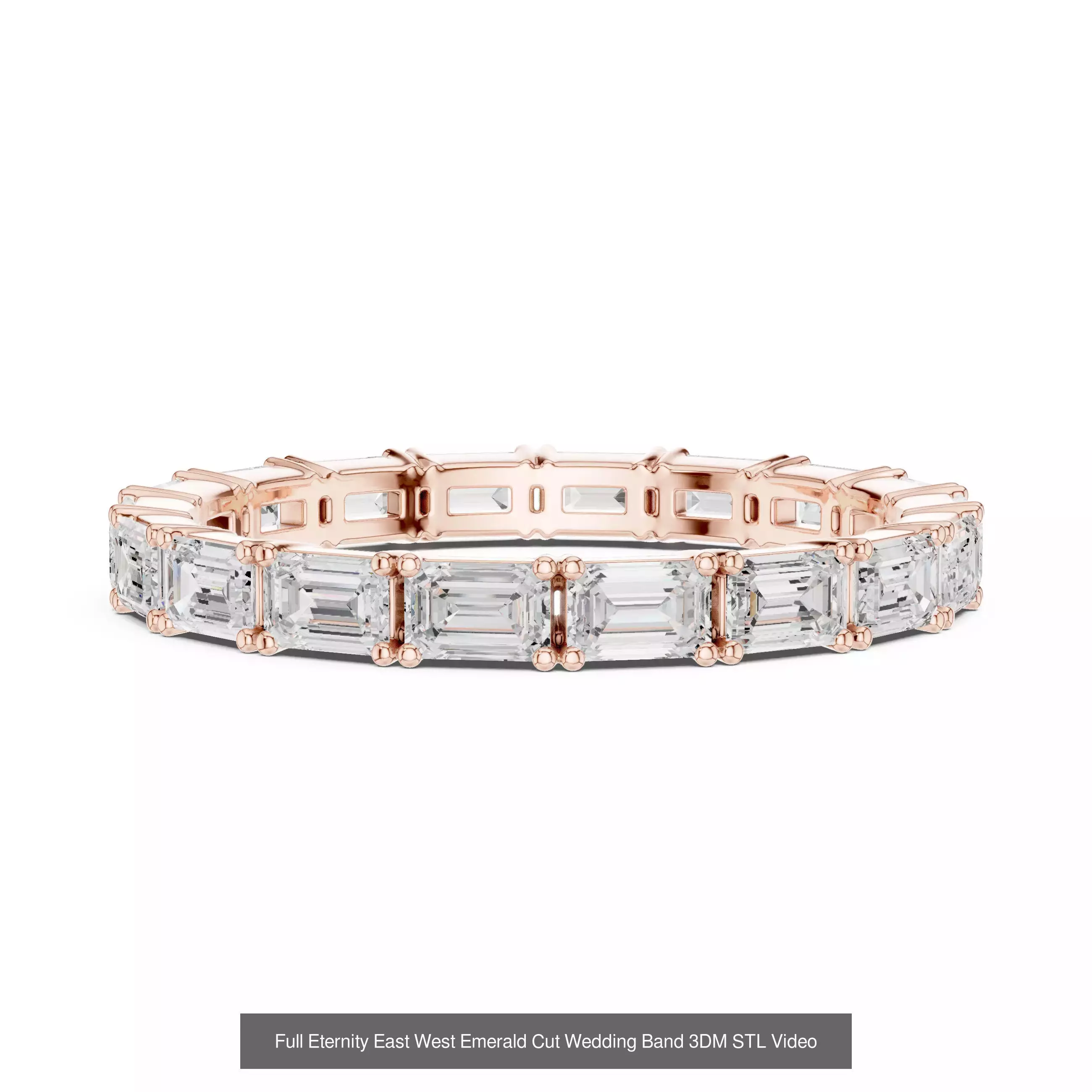 229 Emerald Cut Diamond Rings 3DM STL OBJ FBX 3 Render Video 3D Model Collection_151