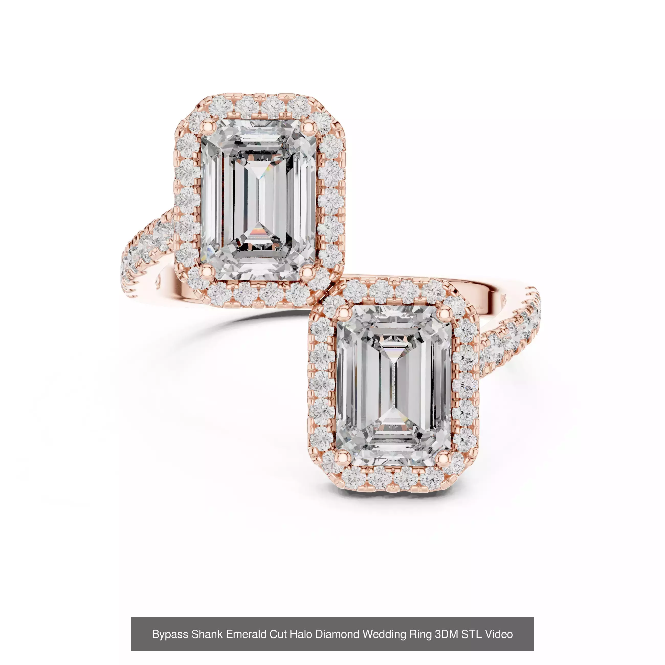 229 Emerald Cut Diamond Rings 3DM STL OBJ FBX 3 Render Video 3D Model Collection_103