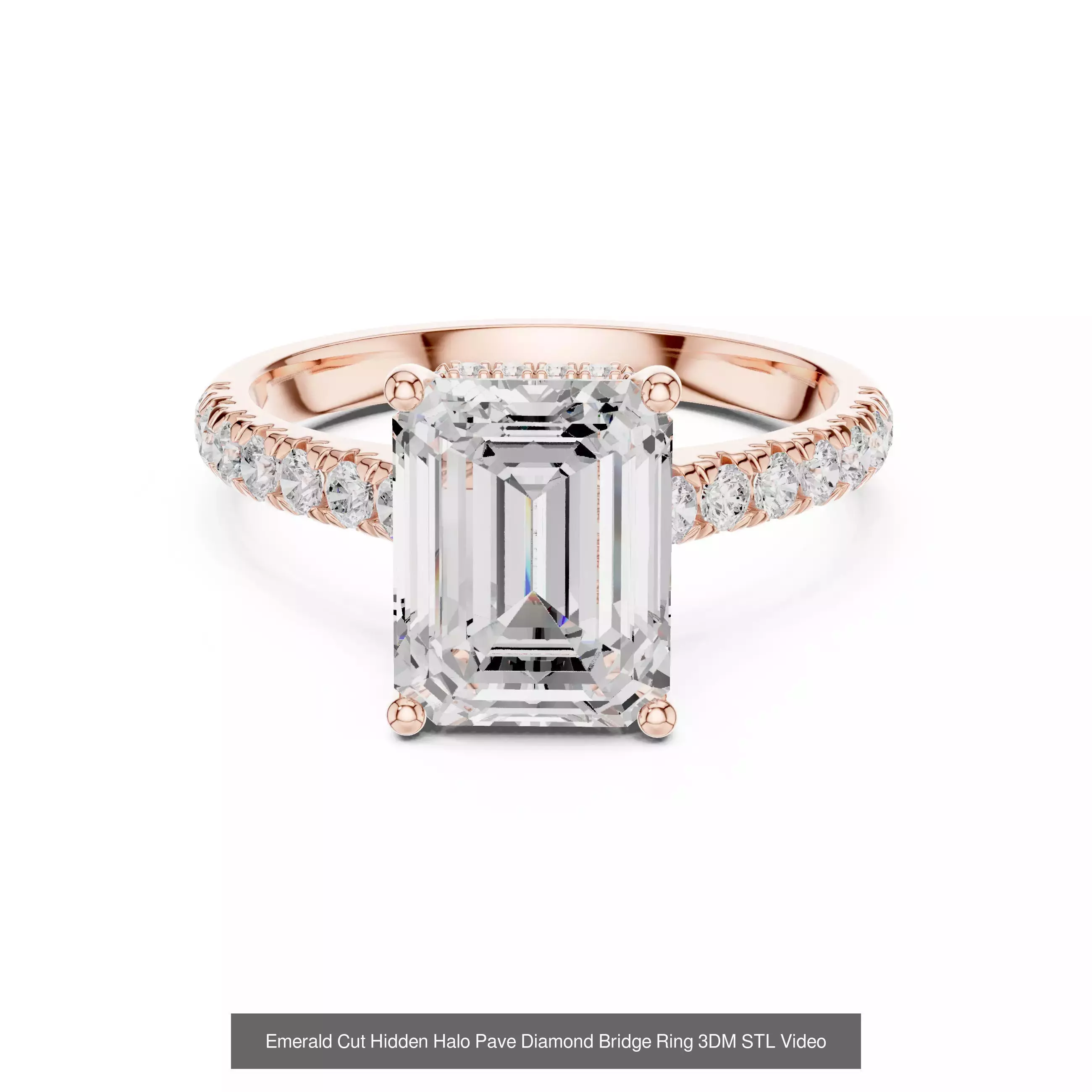 229 Emerald Cut Diamond Rings 3DM STL OBJ FBX 3 Render Video 3D Model Collection_201