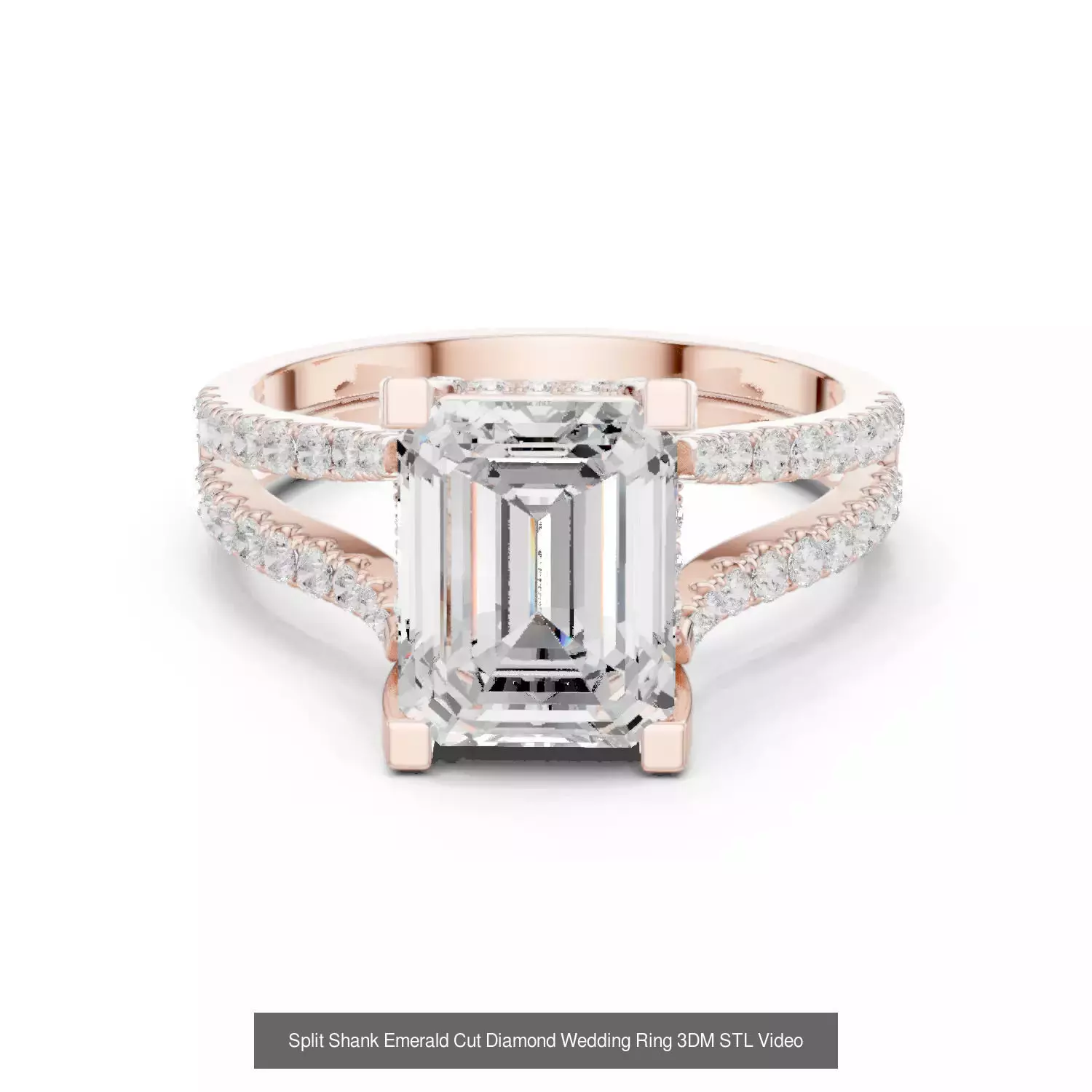 229 Emerald Cut Diamond Rings 3DM STL OBJ FBX 3 Render Video 3D Model Collection_65