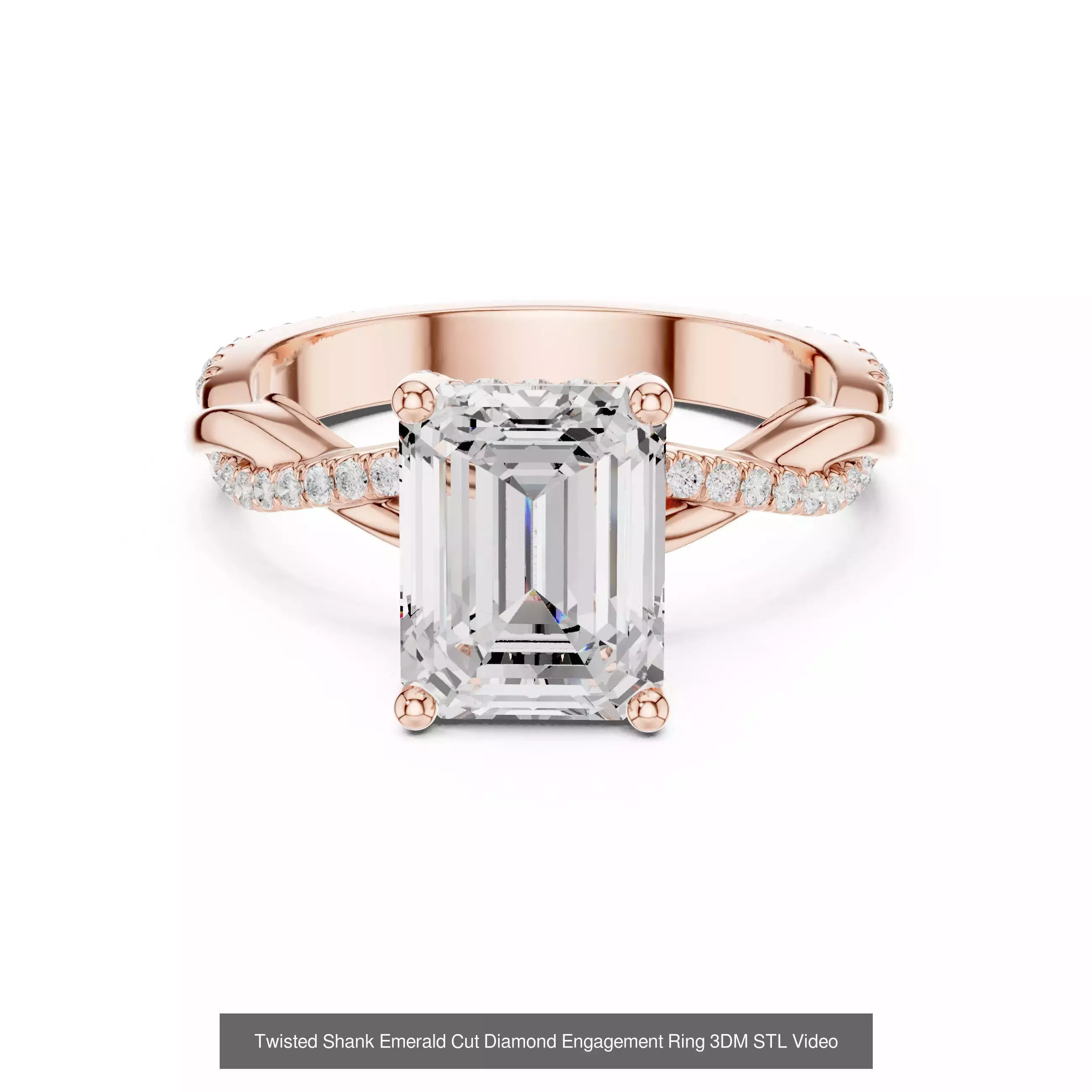 229 Emerald Cut Diamond Rings 3DM STL OBJ FBX 3 Render Video 3D Model Collection_216