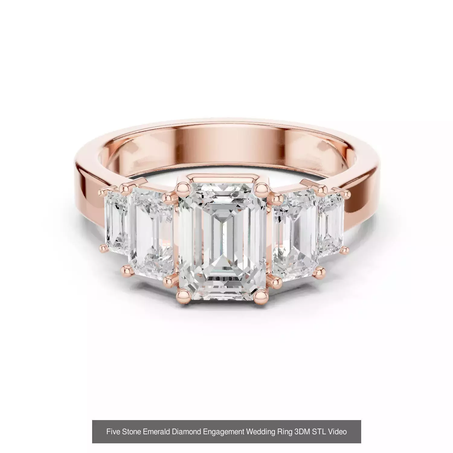 229 Emerald Cut Diamond Rings 3DM STL OBJ FBX 3 Render Video 3D Model Collection_50