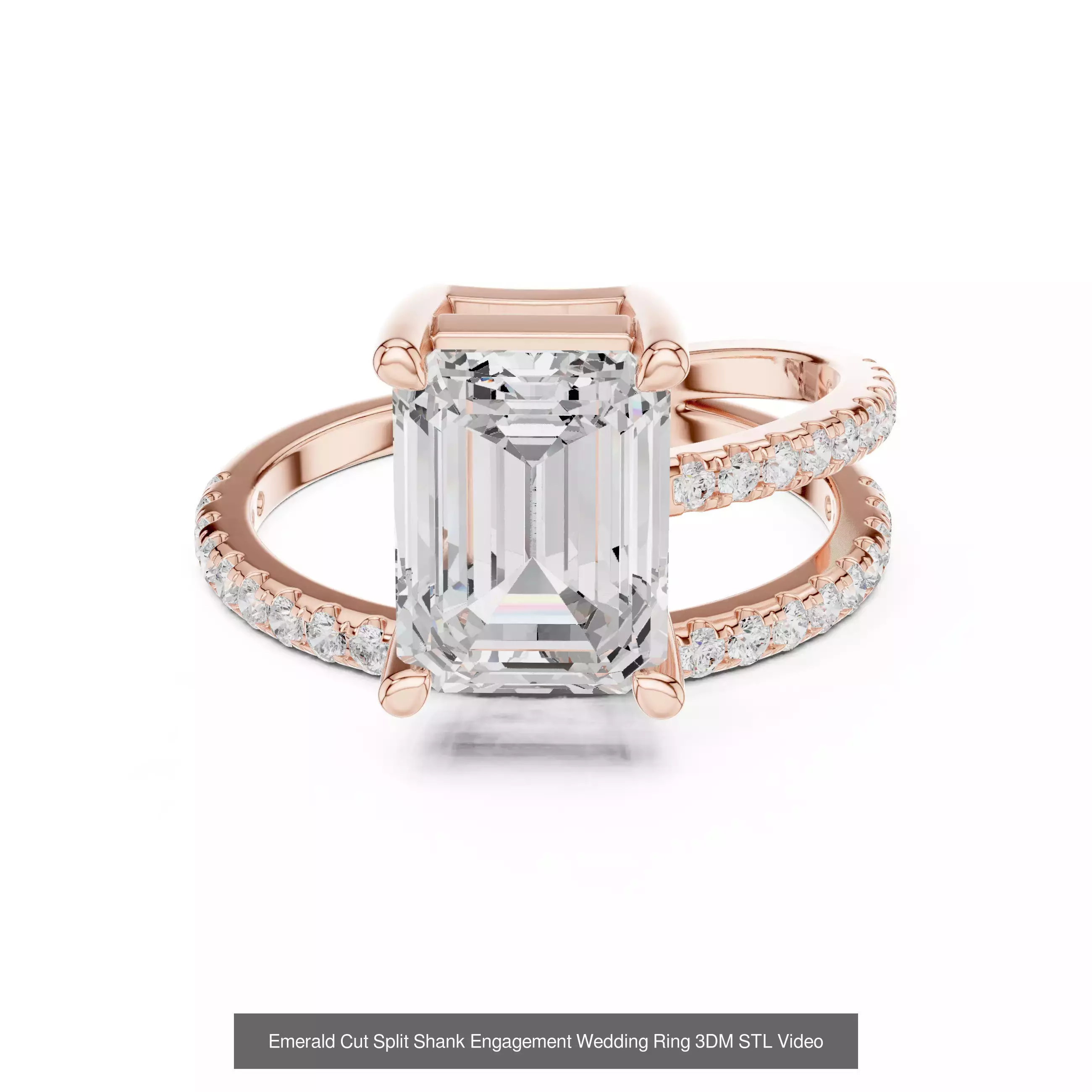 229 Emerald Cut Diamond Rings 3DM STL OBJ FBX 3 Render Video 3D Model Collection_60