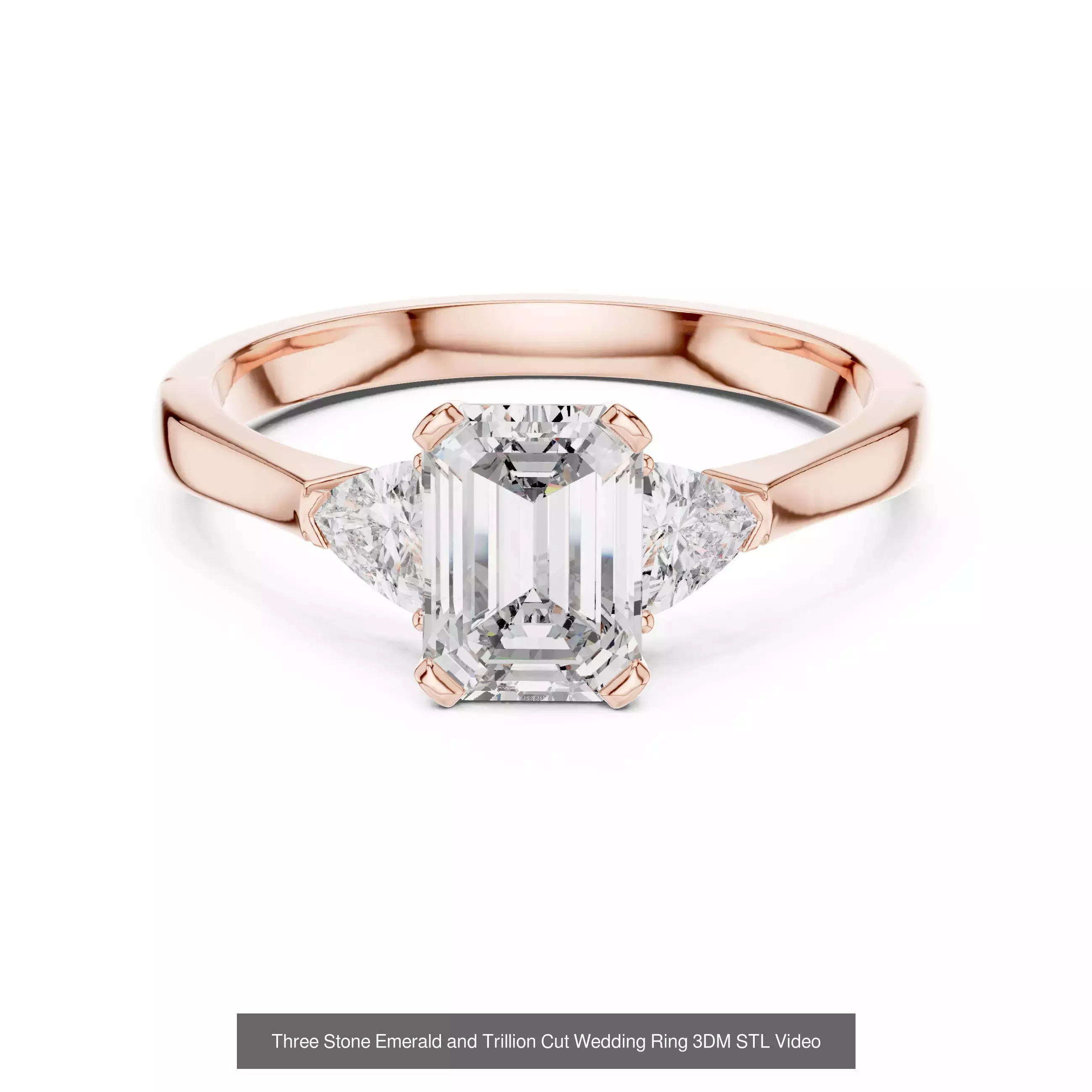 229 Emerald Cut Diamond Rings 3DM STL OBJ FBX 3 Render Video 3D Model Collection_97