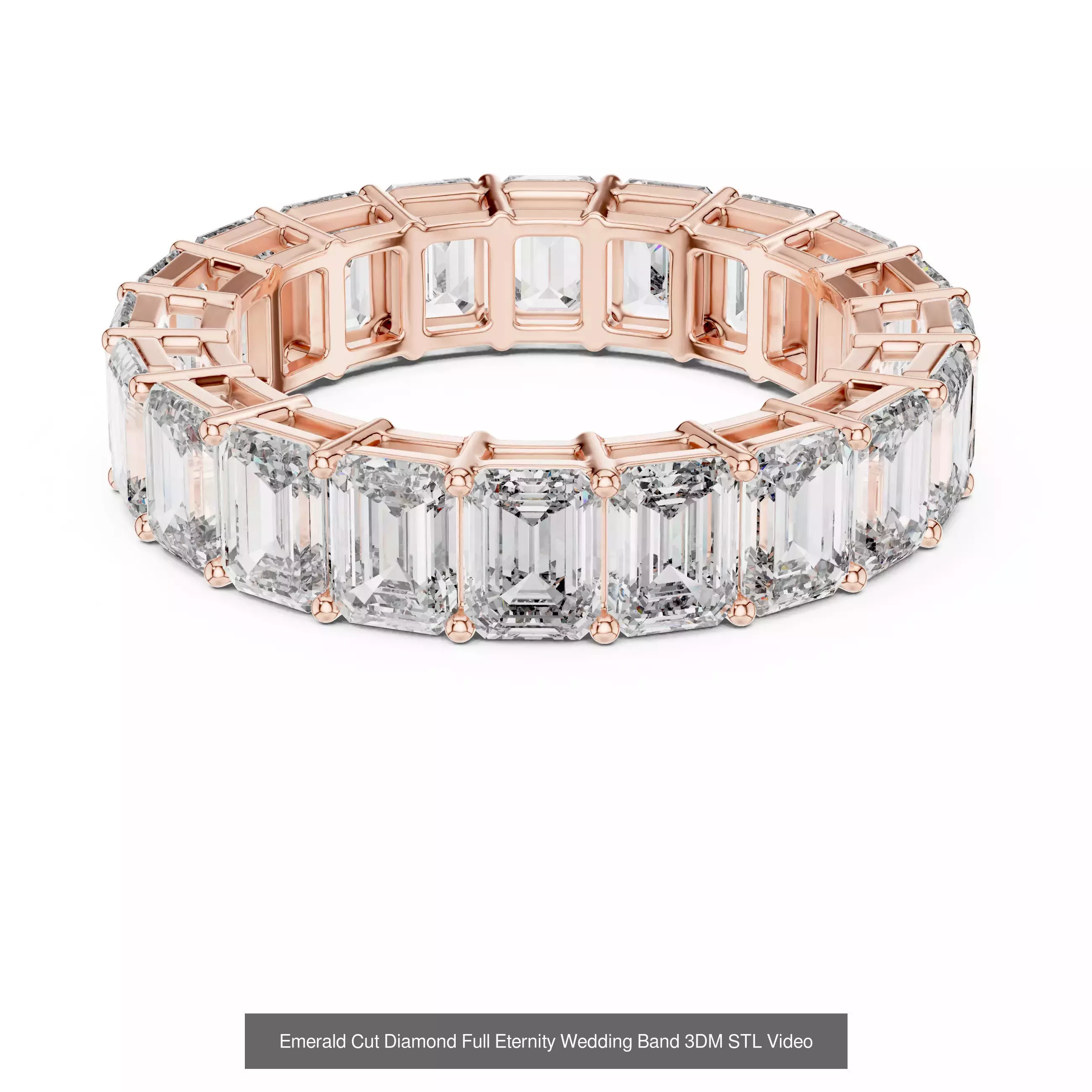 229 Emerald Cut Diamond Rings 3DM STL OBJ FBX 3 Render Video 3D Model Collection_58