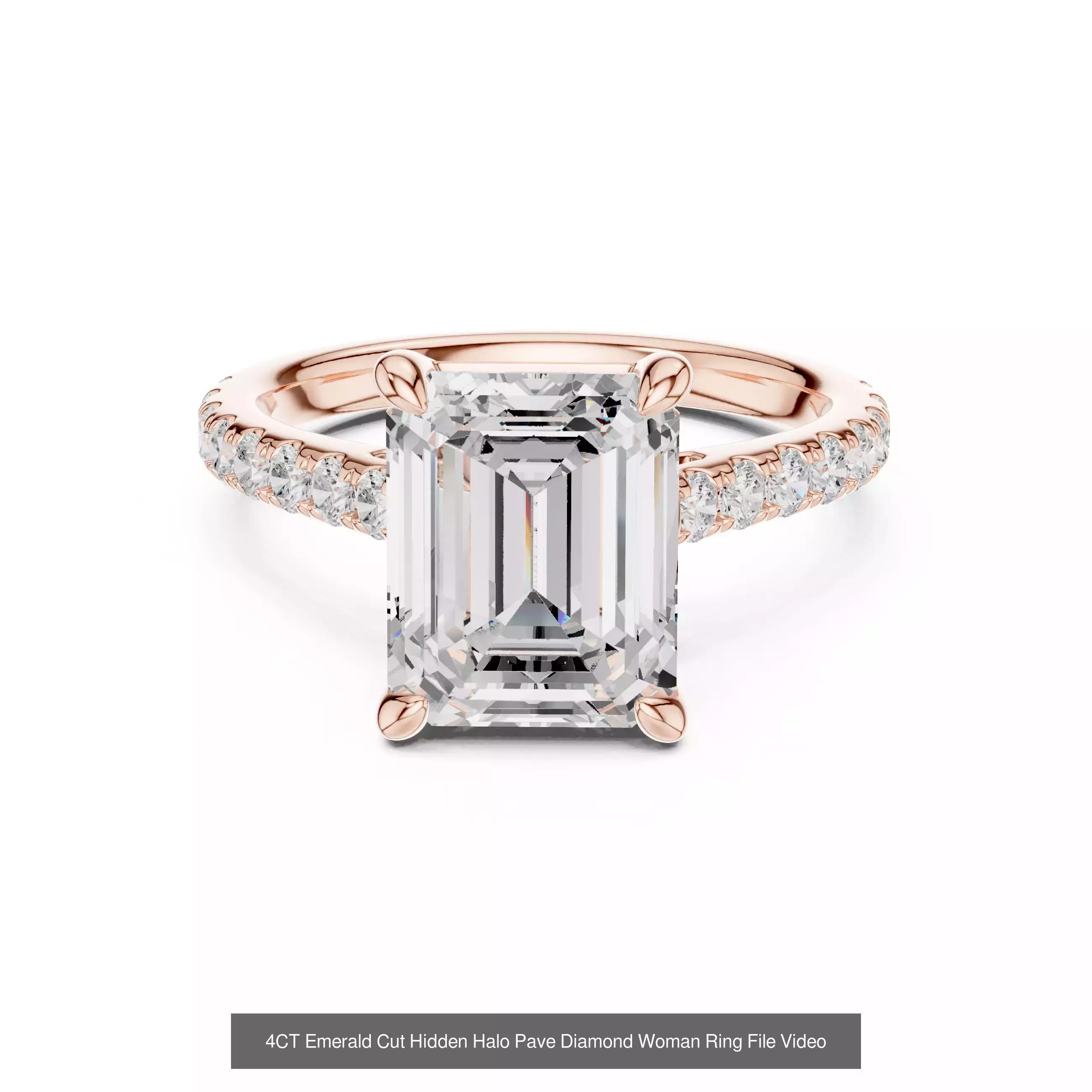 229 Emerald Cut Diamond Rings 3DM STL OBJ FBX 3 Render Video 3D Model Collection_197