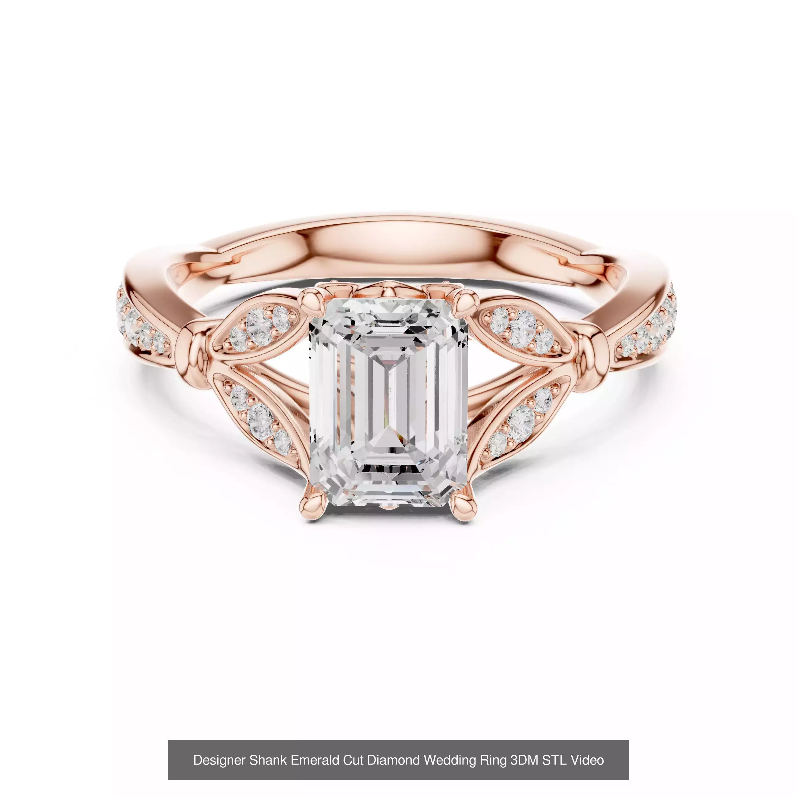 229 Emerald Cut Diamond Rings 3DM STL OBJ FBX 3 Render Video 3D Model Collection_171