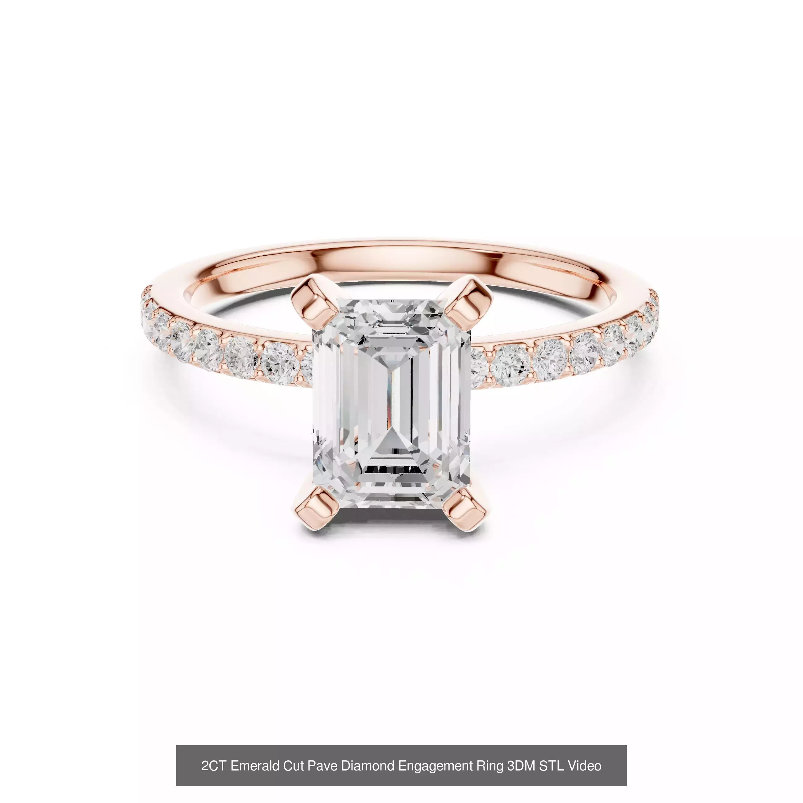 229 Emerald Cut Diamond Rings 3DM STL OBJ FBX 3 Render Video 3D Model Collection_162