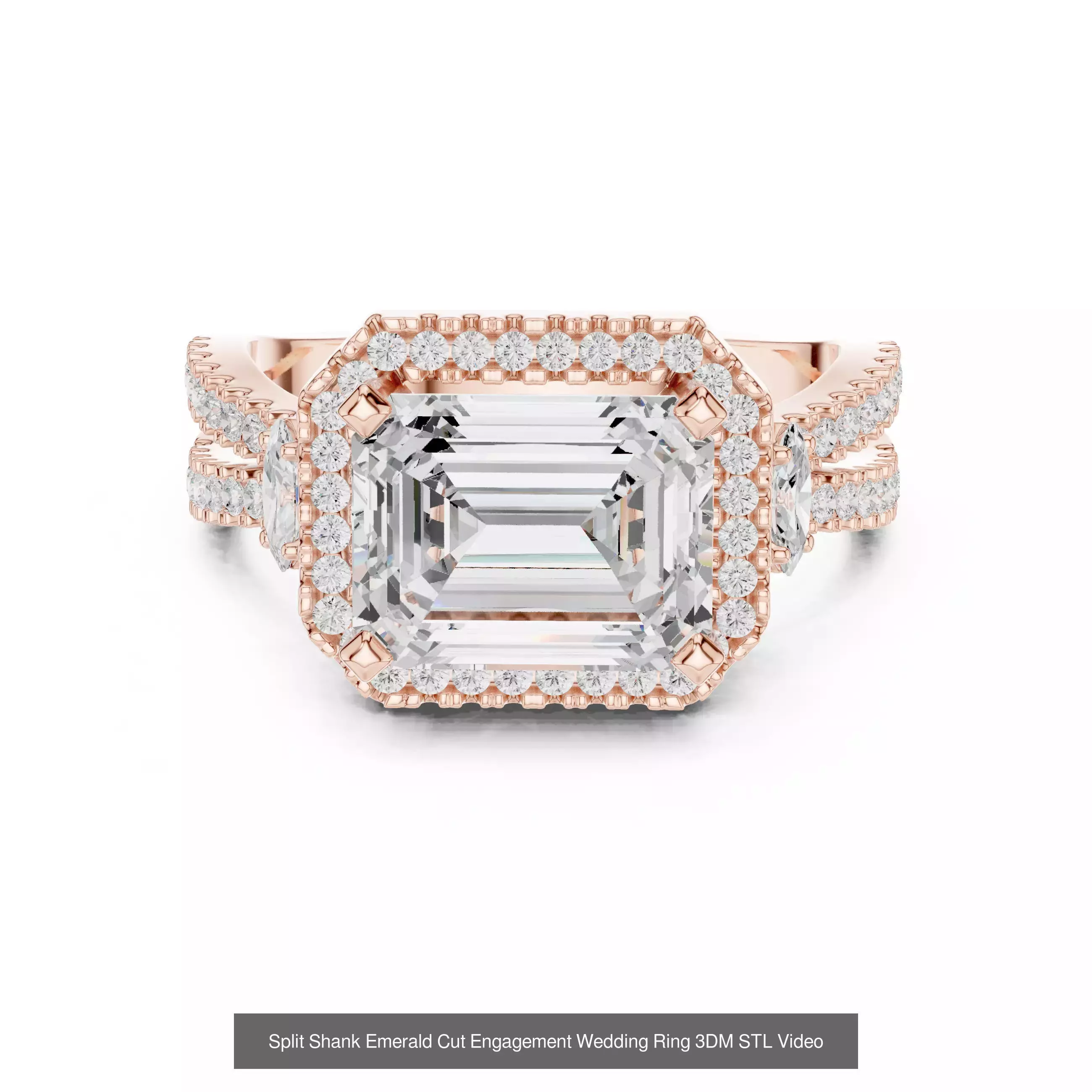 229 Emerald Cut Diamond Rings 3DM STL OBJ FBX 3 Render Video 3D Model Collection_125