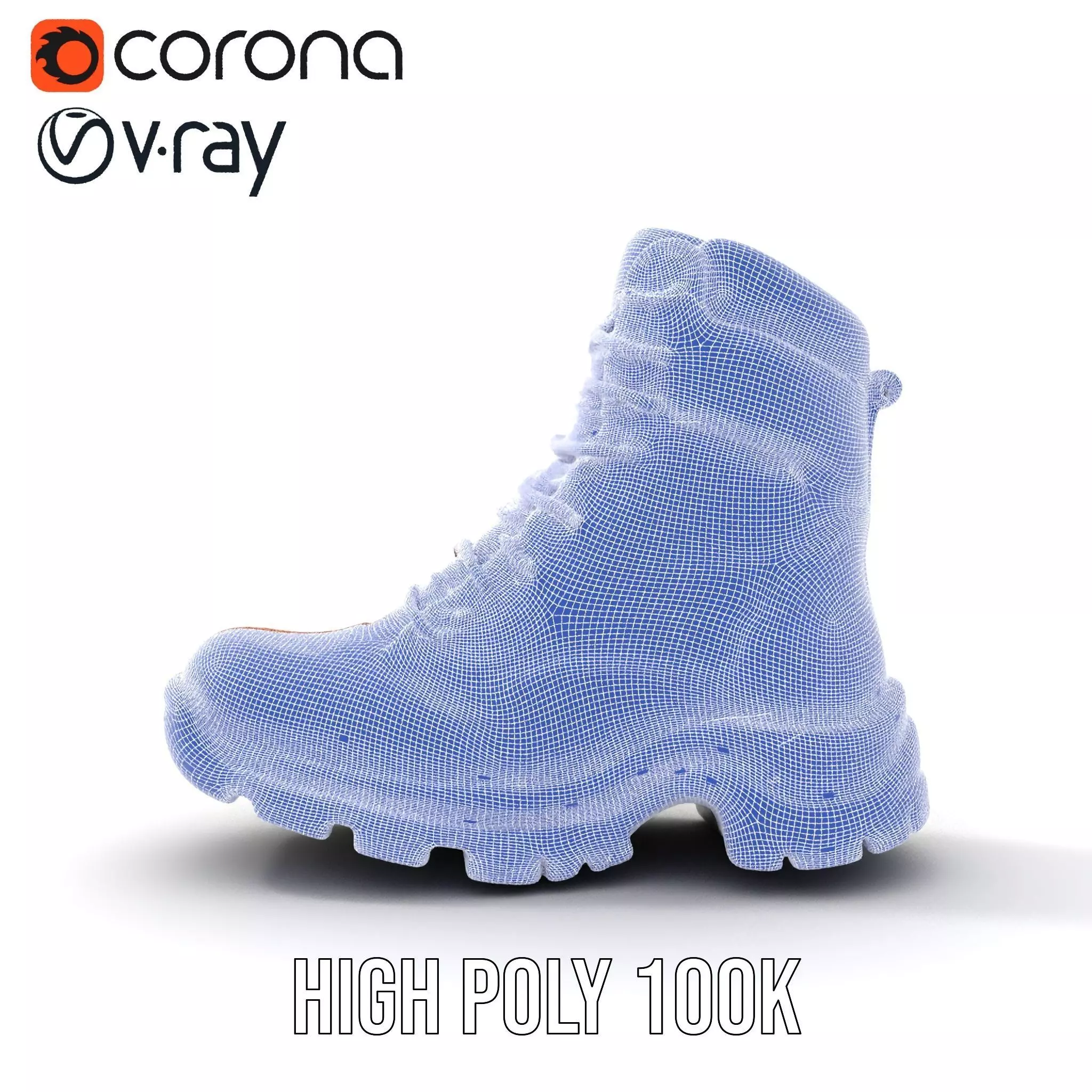 Tan Hiking Boot model pack Low-poly 3D model_31