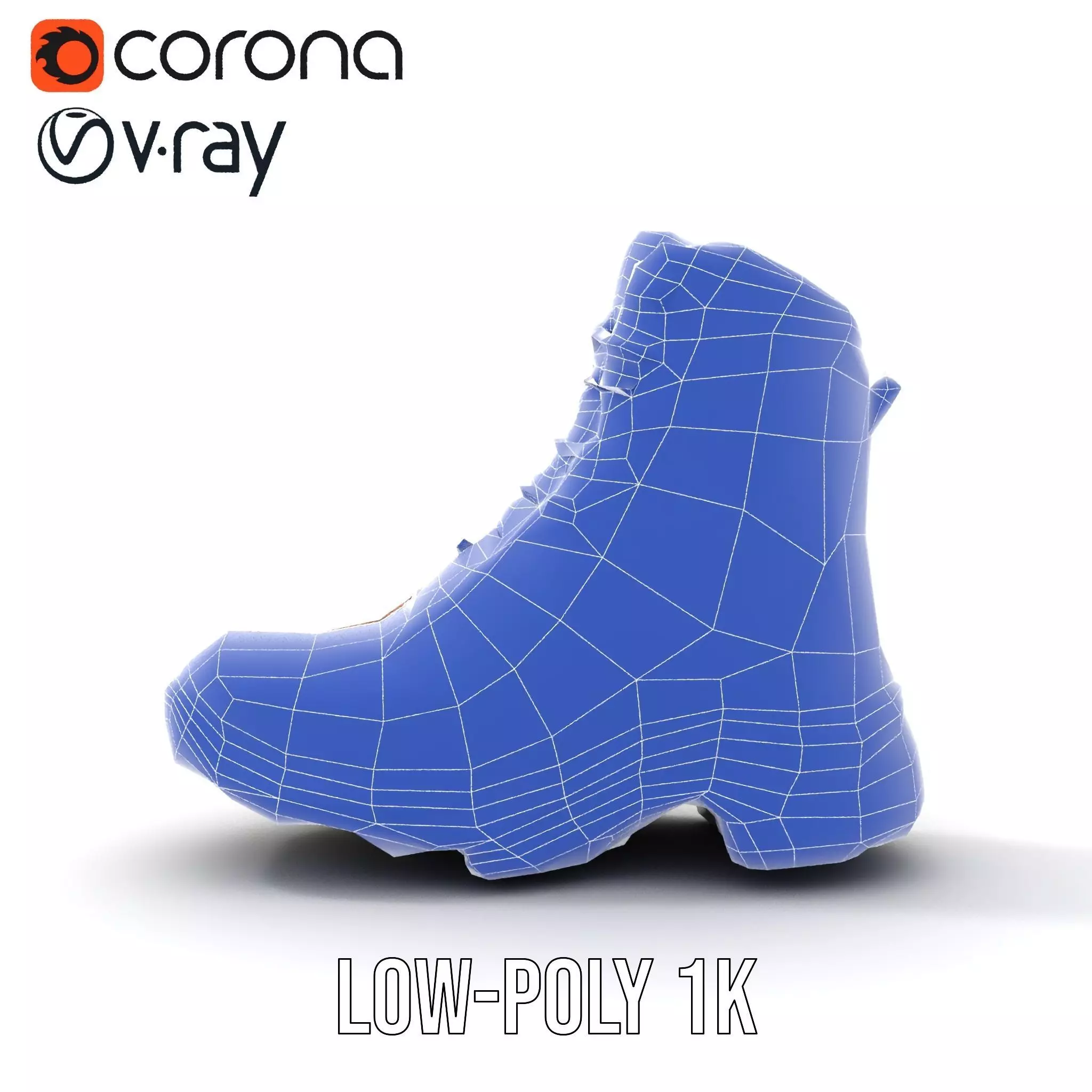 Tan Hiking Boot model pack Low-poly 3D model_22