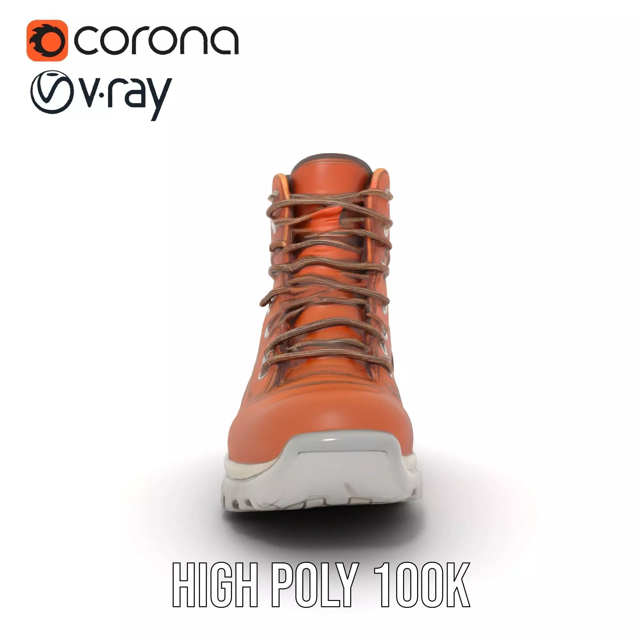 Tan Hiking Boot model pack Low-poly 3D model_25