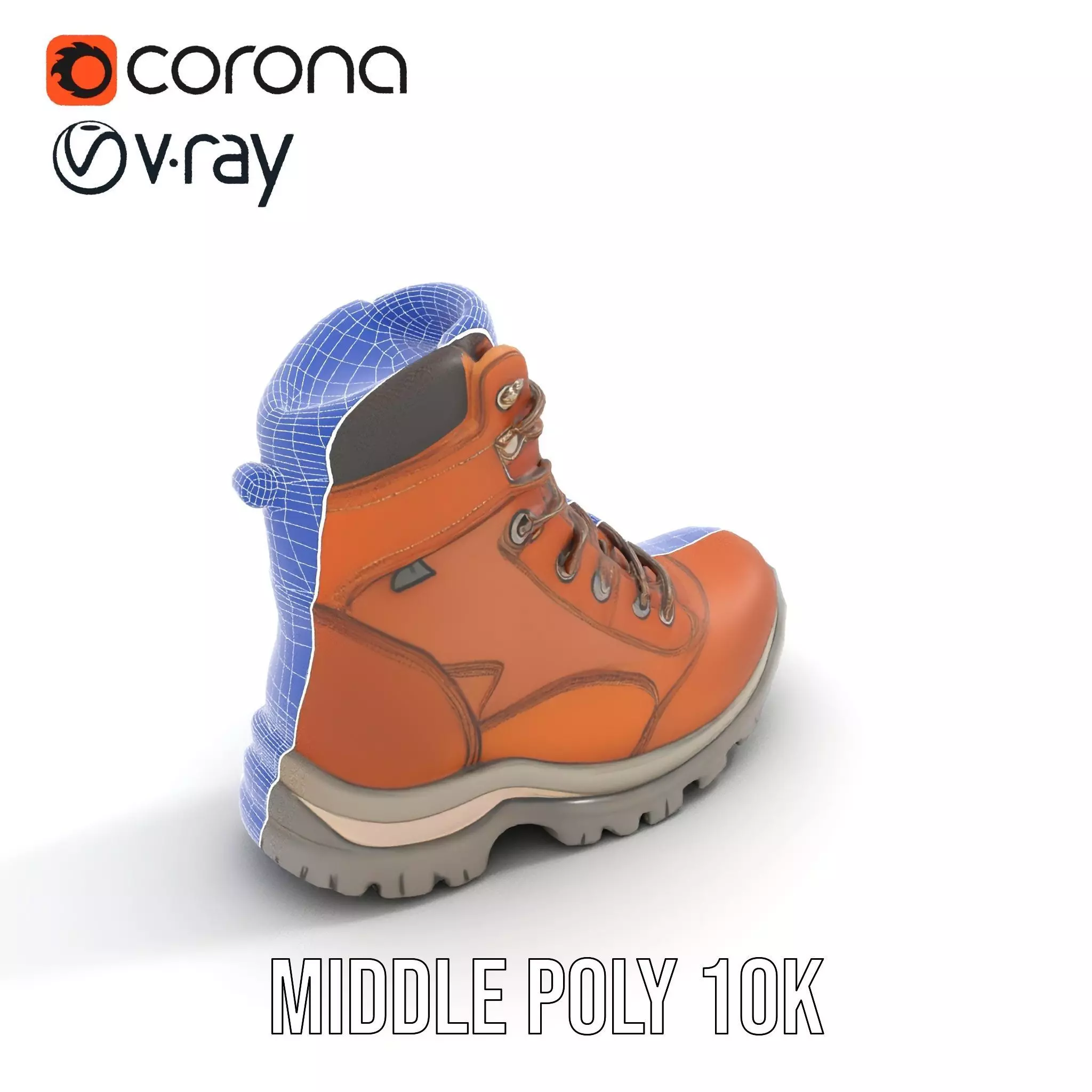 Tan Hiking Boot model pack Low-poly 3D model_23
