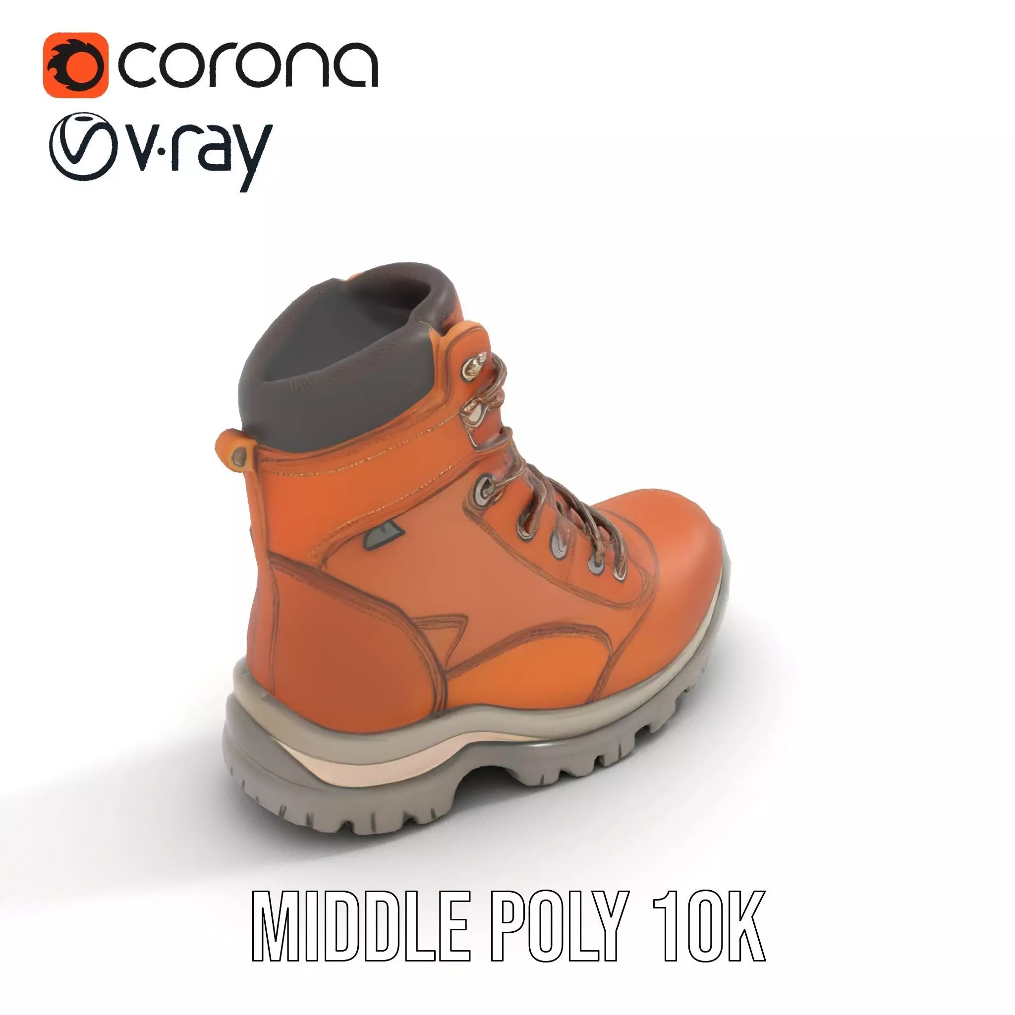 Tan Hiking Boot model pack Low-poly 3D model_11