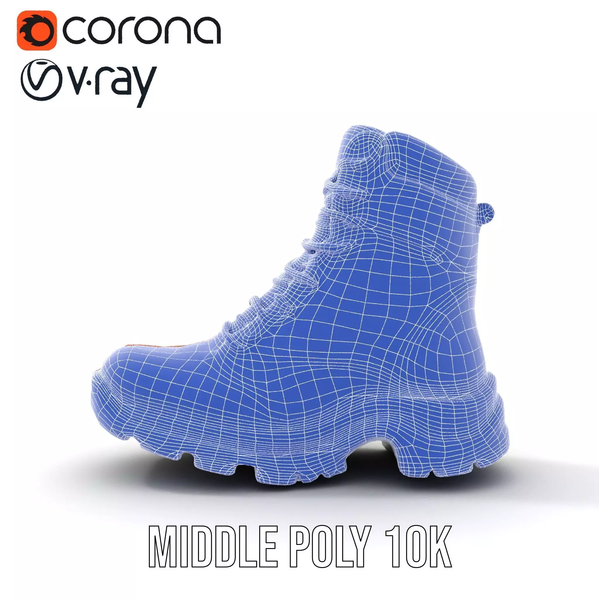 Tan Hiking Boot model pack Low-poly 3D model_13