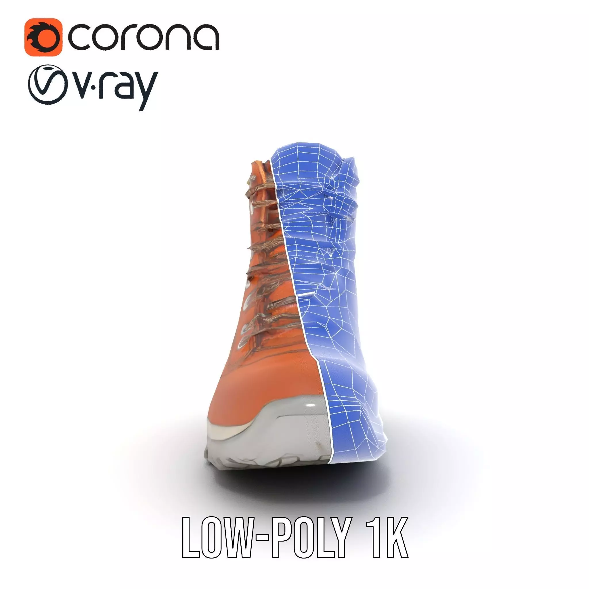 Tan Hiking Boot model pack Low-poly 3D model_30