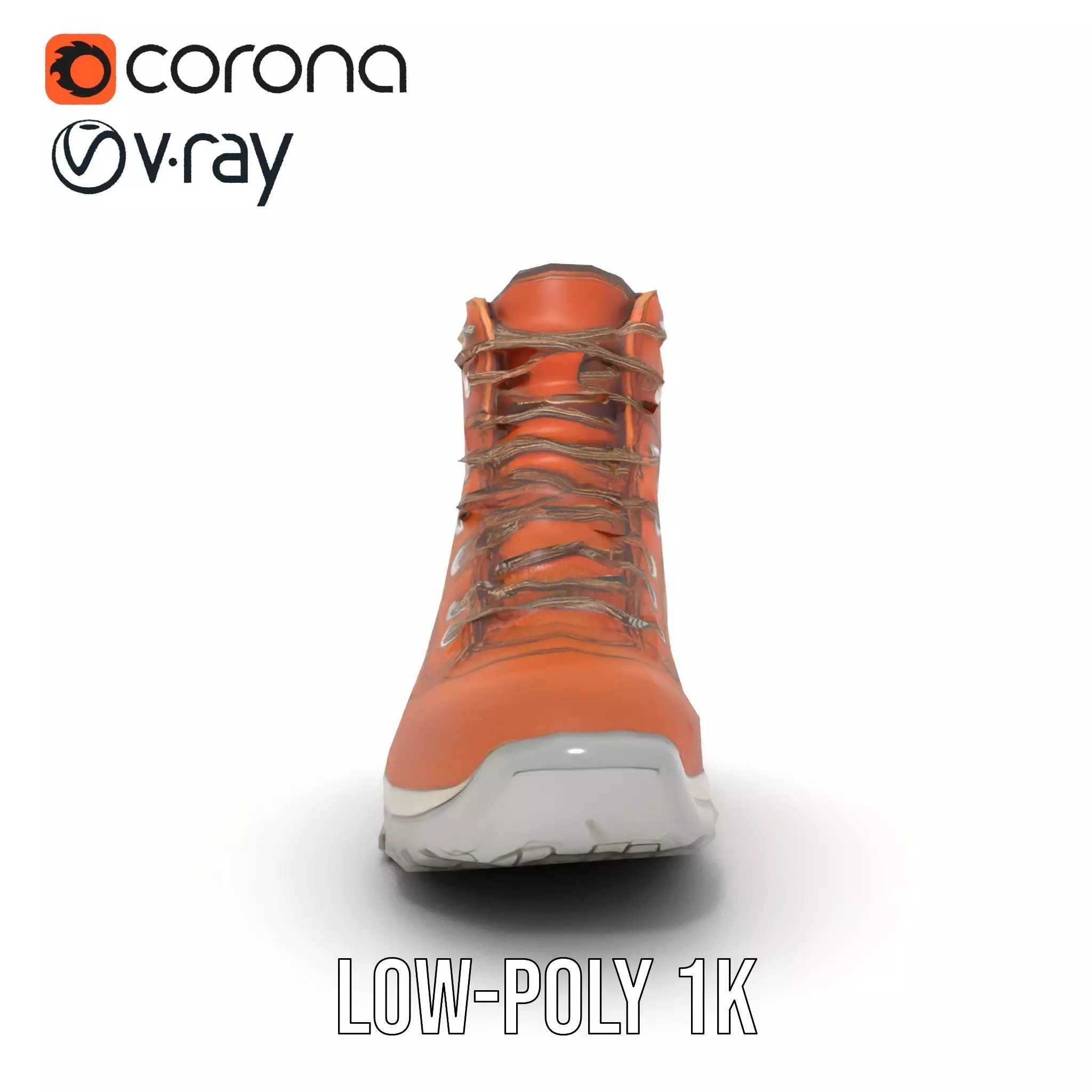 Tan Hiking Boot model pack Low-poly 3D model_19