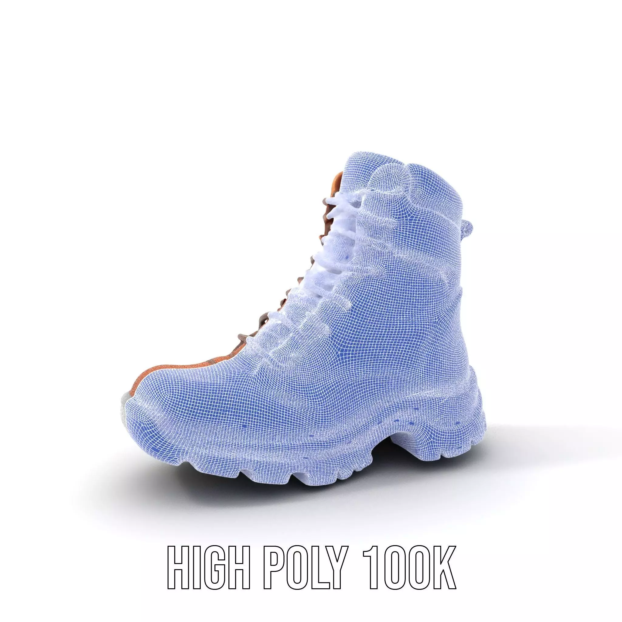Tan Hiking Boot model pack Low-poly 3D model_4