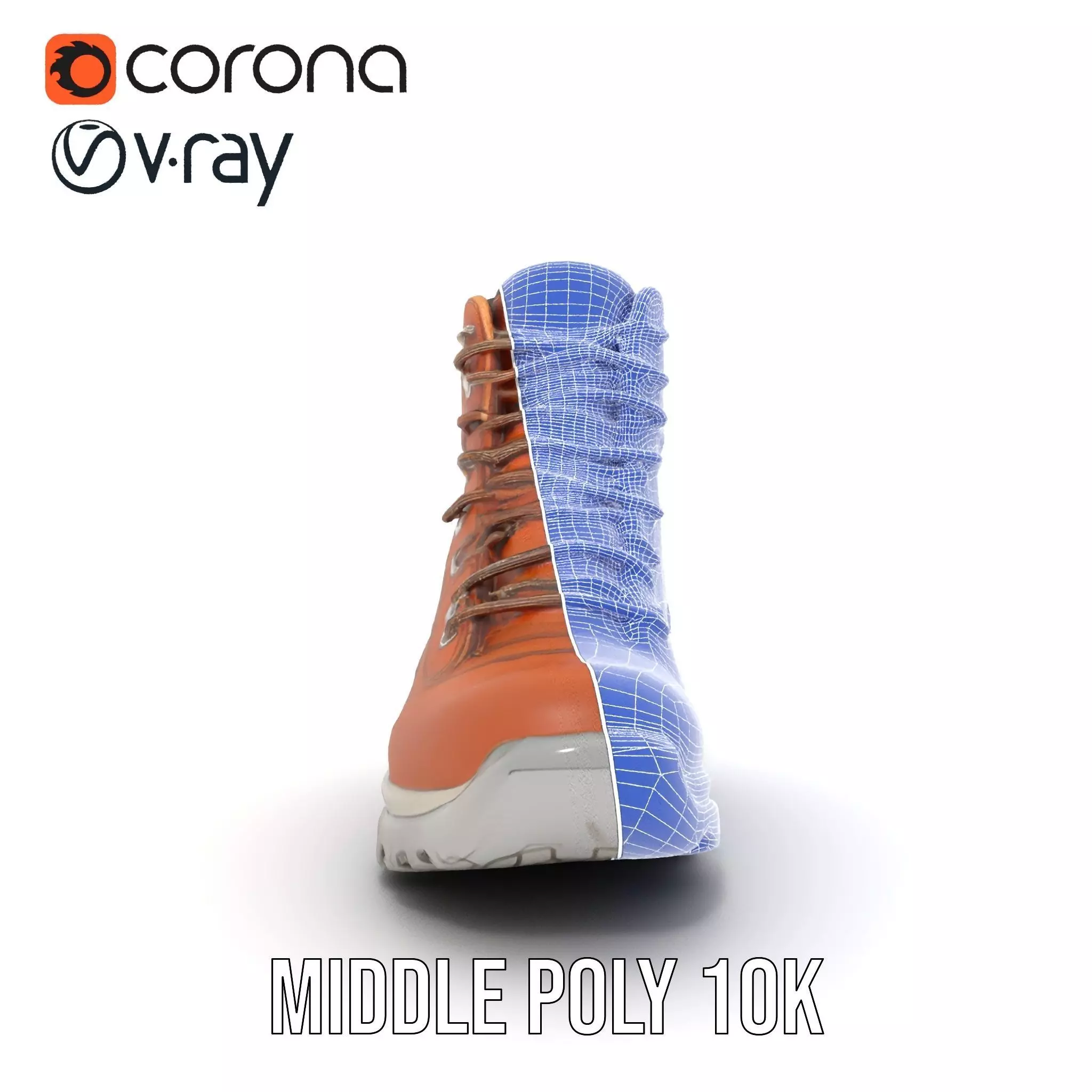 Tan Hiking Boot model pack Low-poly 3D model_26