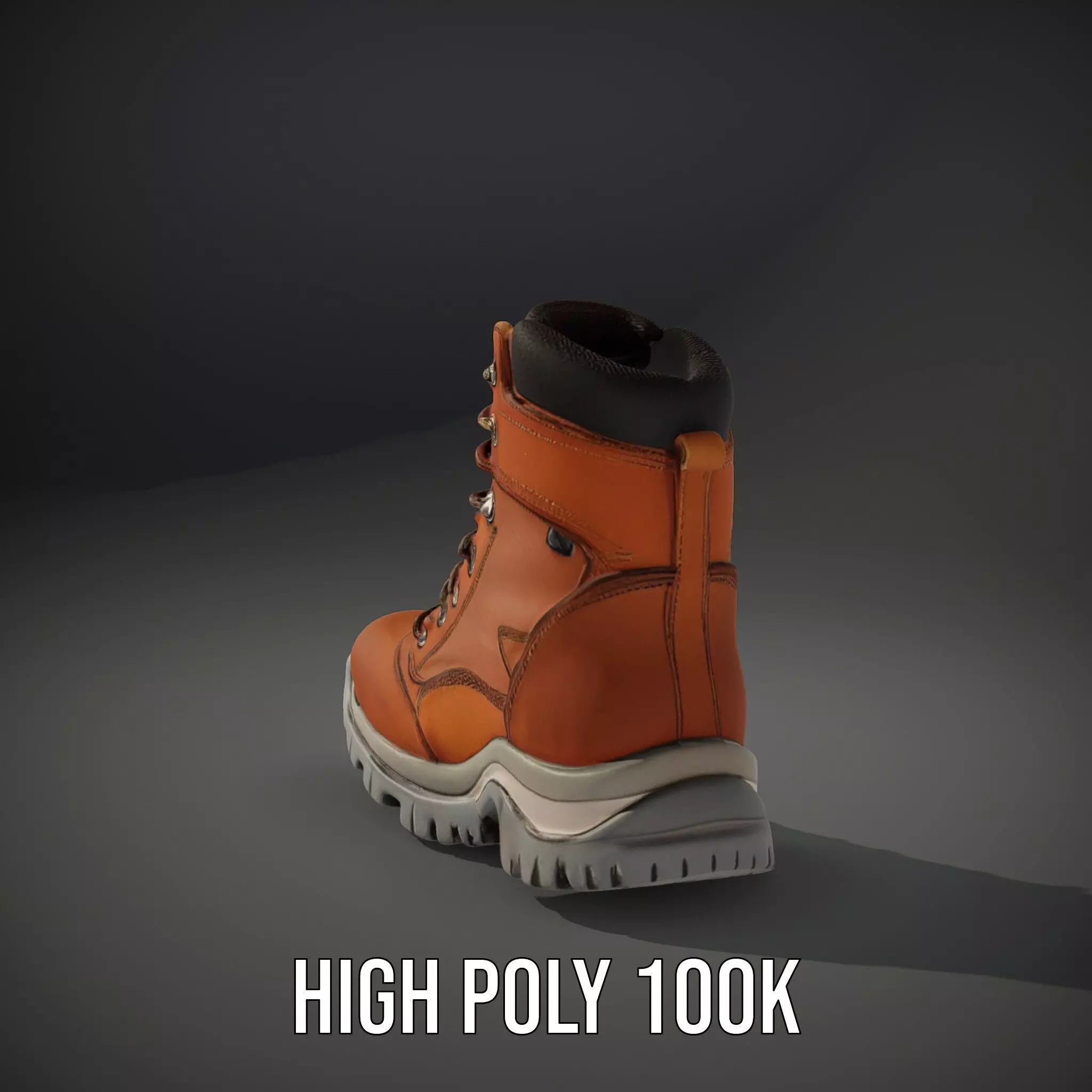 Tan Hiking Boot model pack Low-poly 3D model_10
