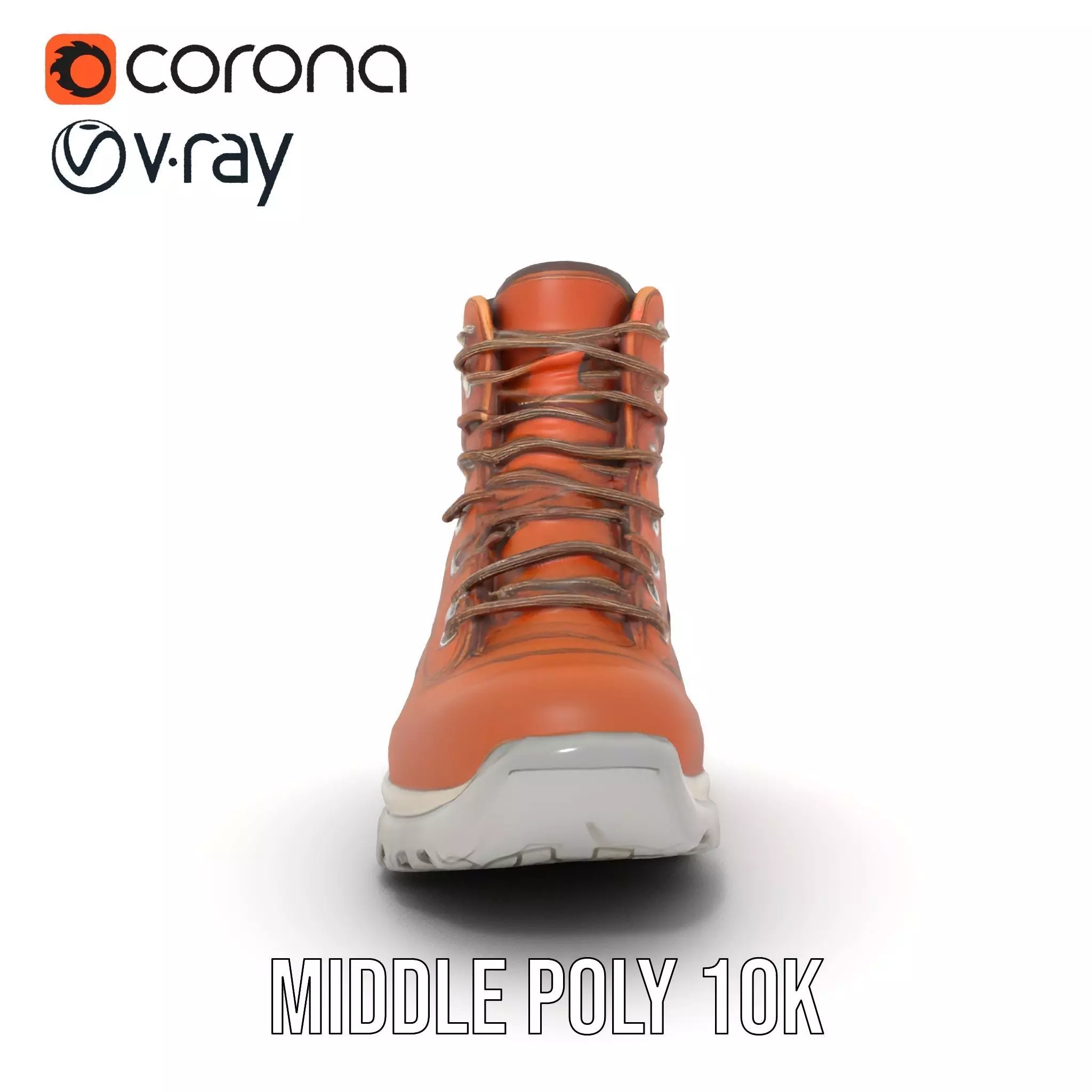 Tan Hiking Boot model pack Low-poly 3D model_16