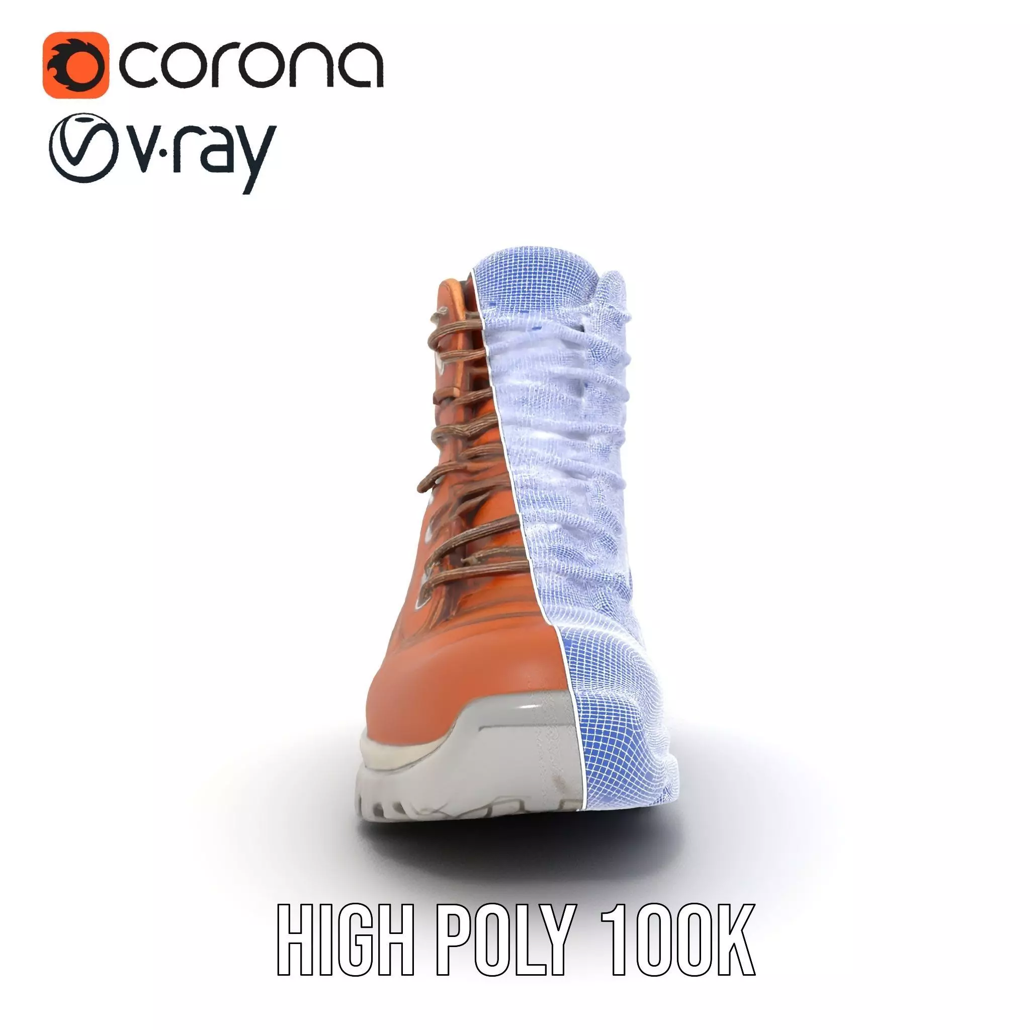 Tan Hiking Boot model pack Low-poly 3D model_32