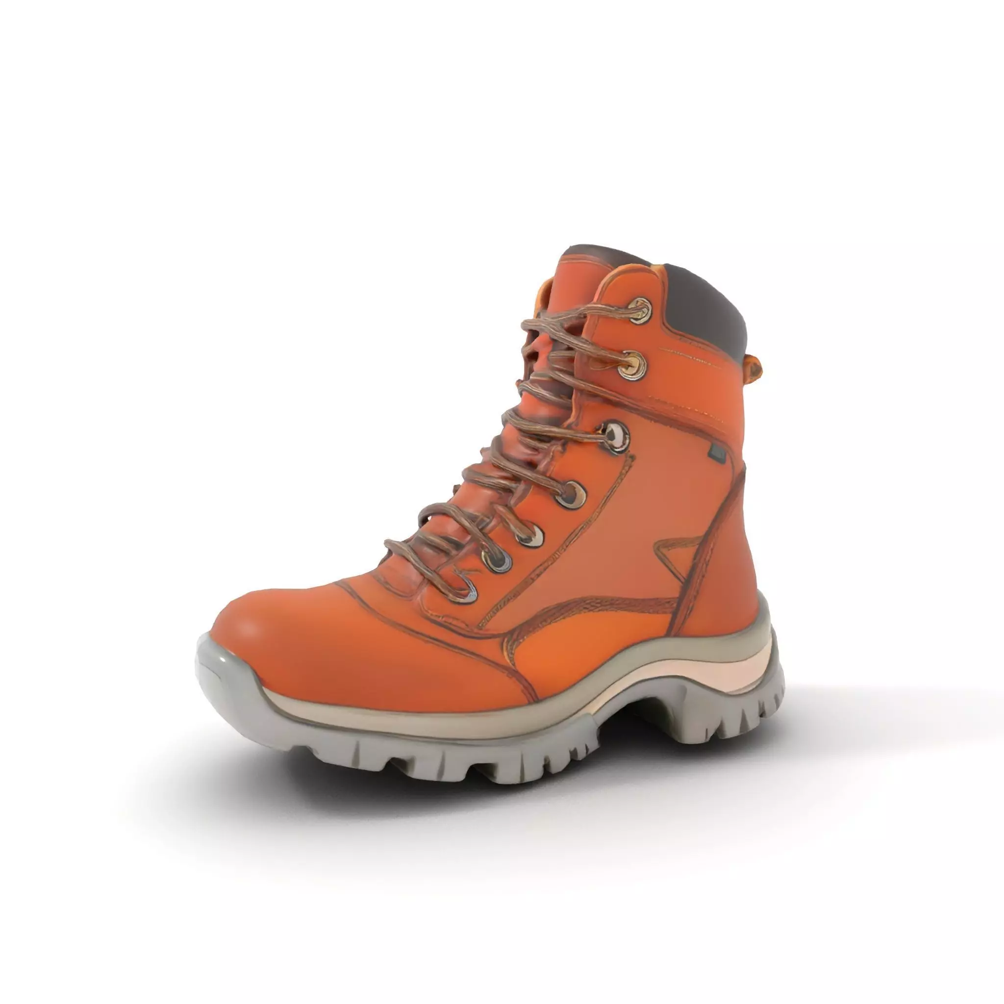 Tan Hiking Boot model pack Low-poly 3D model_6