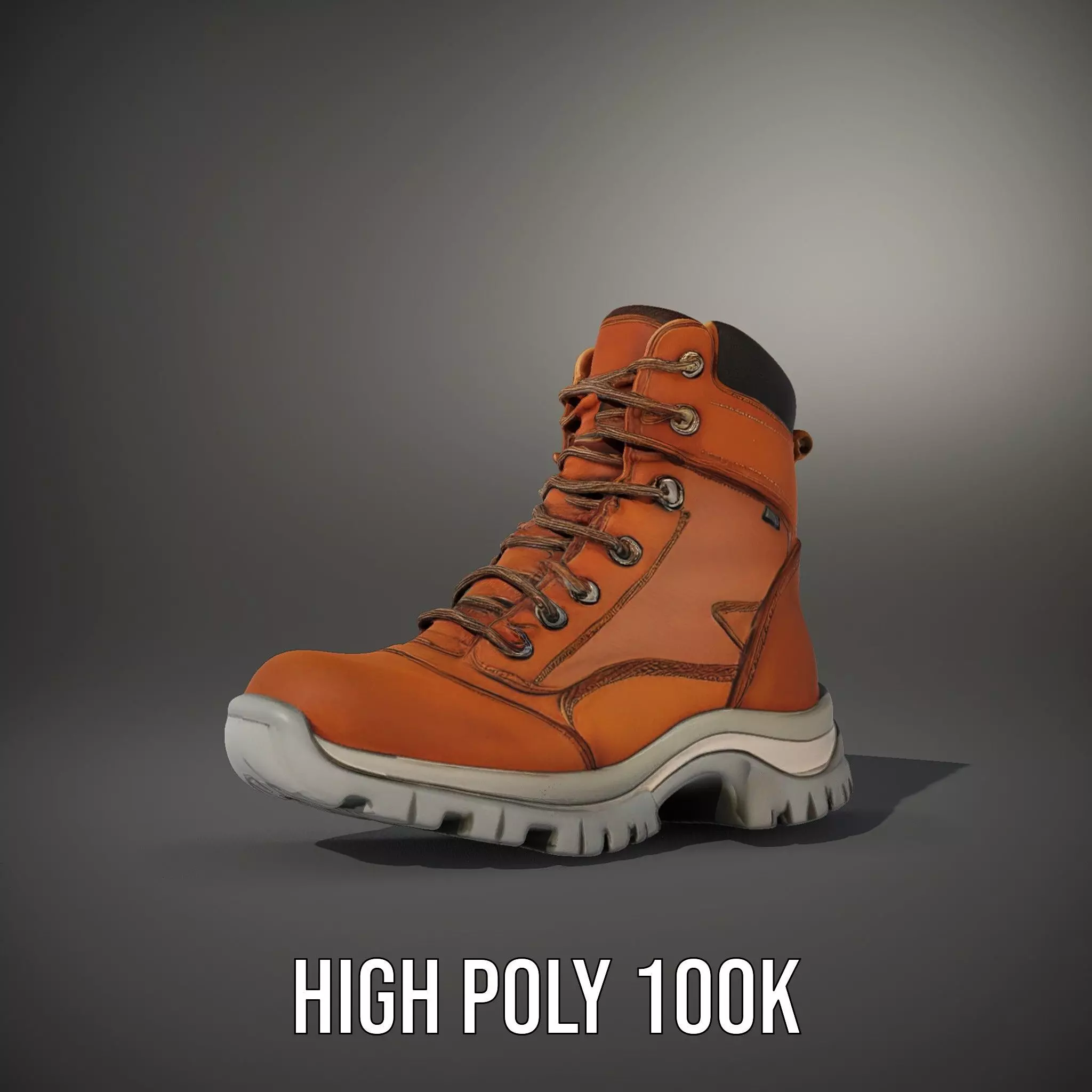 Tan Hiking Boot model pack Low-poly 3D model_8