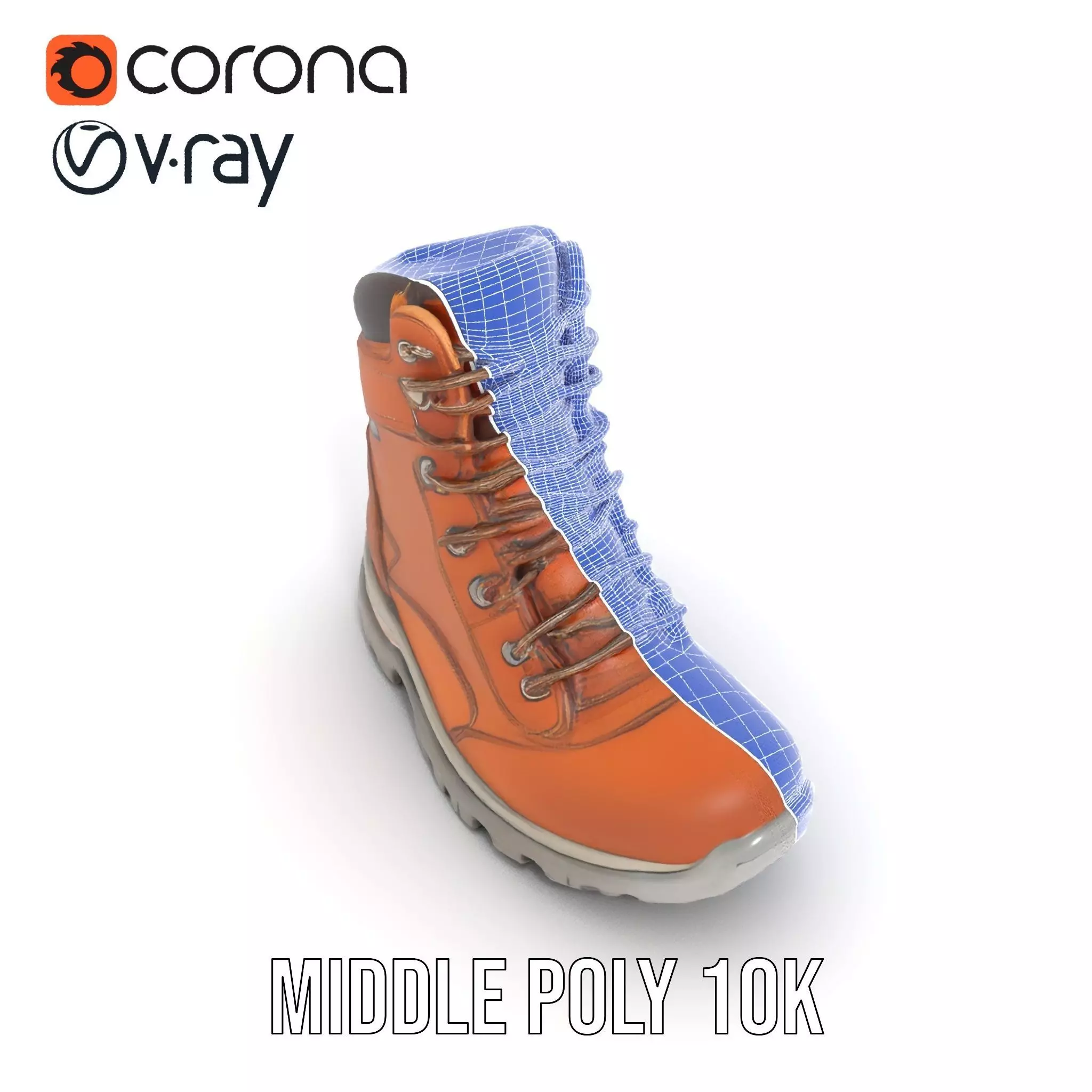 Tan Hiking Boot model pack Low-poly 3D model_21