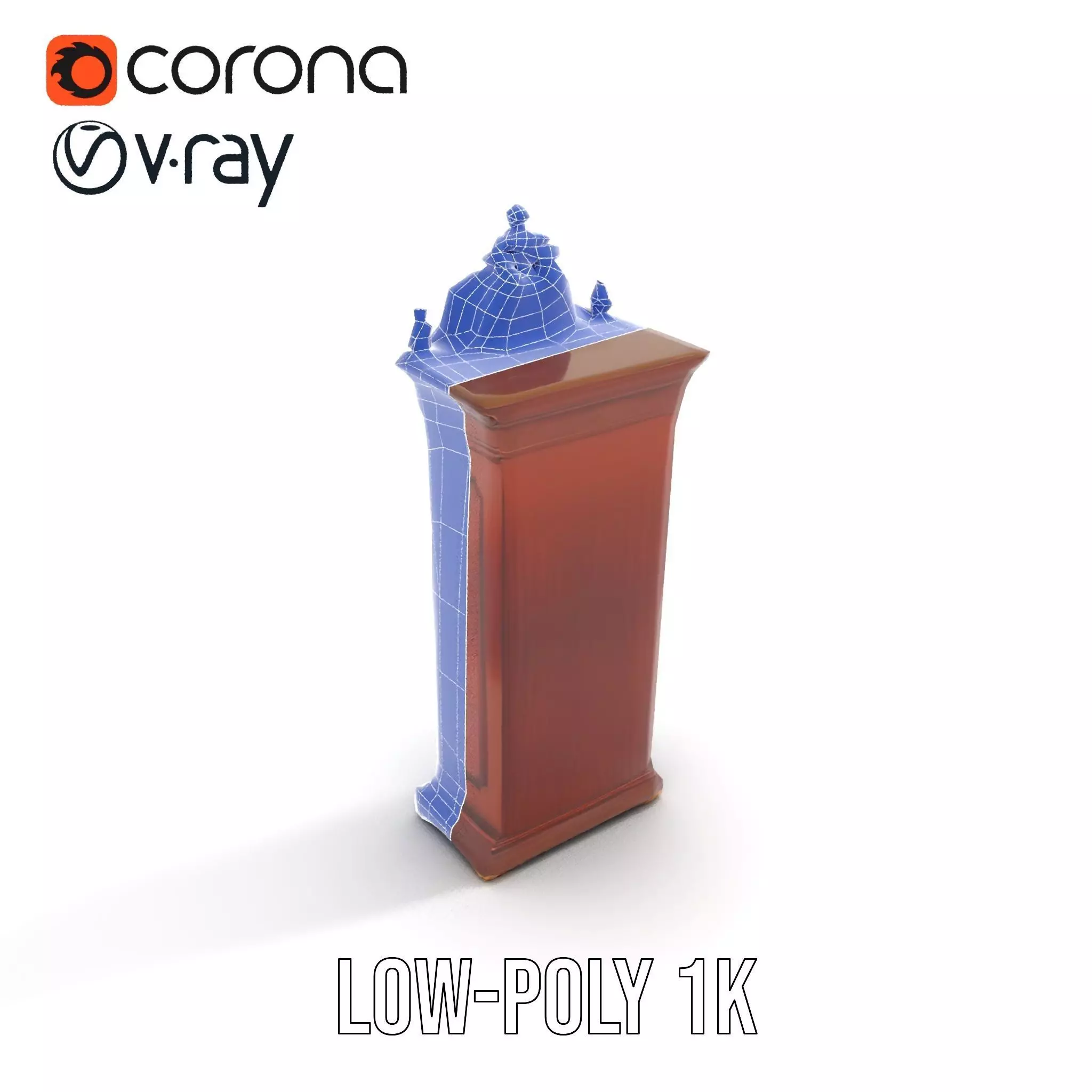 Antique Wood Clock model pack Low-poly 3D model_31