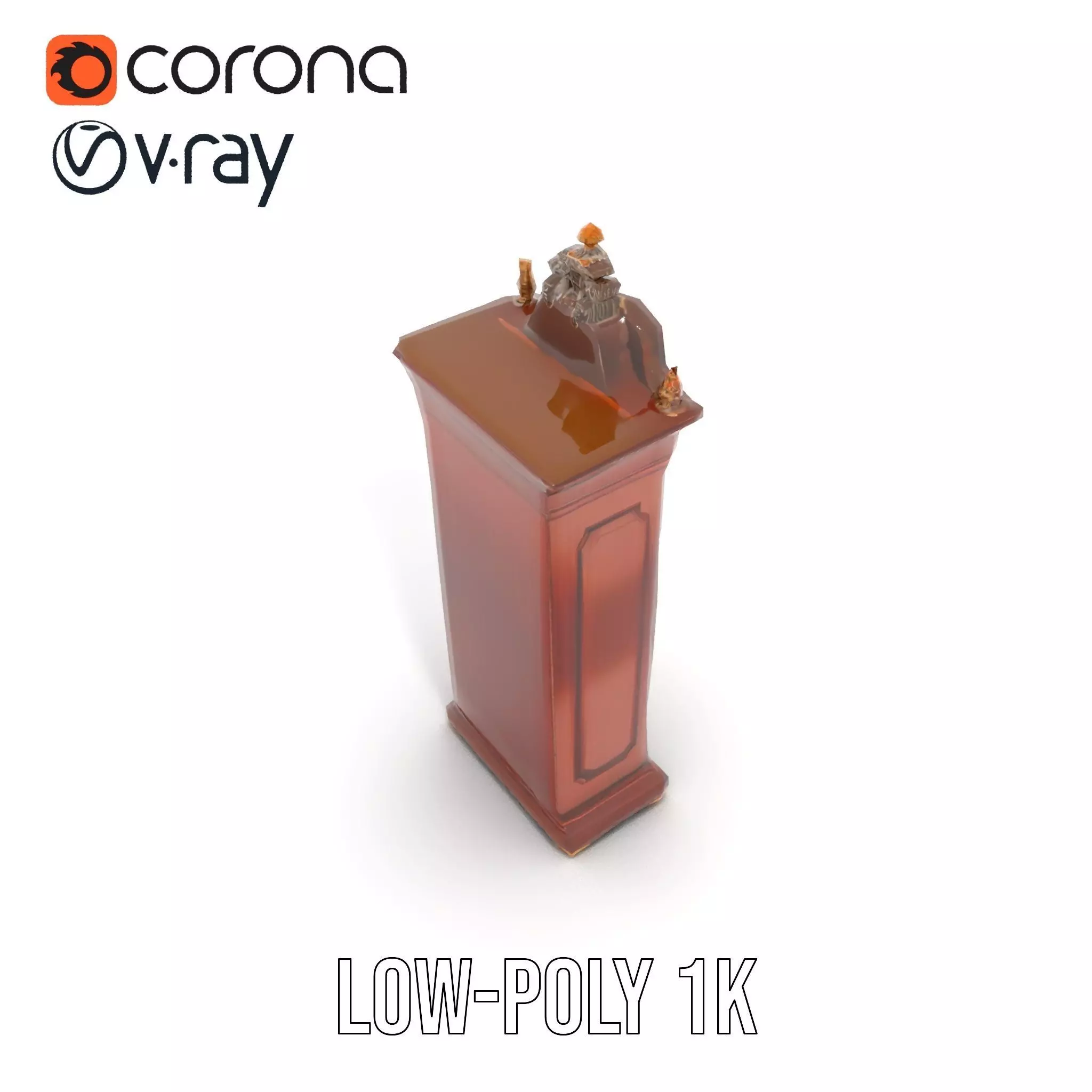 Antique Wood Clock model pack Low-poly 3D model_12