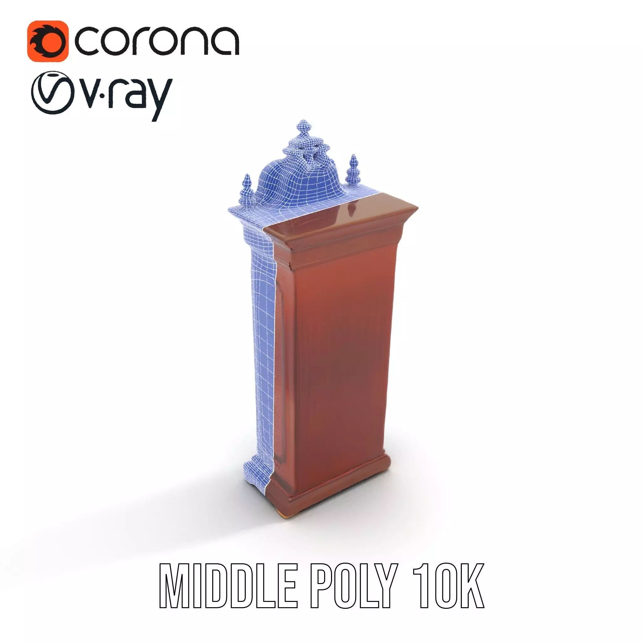 Antique Wood Clock model pack Low-poly 3D model_24