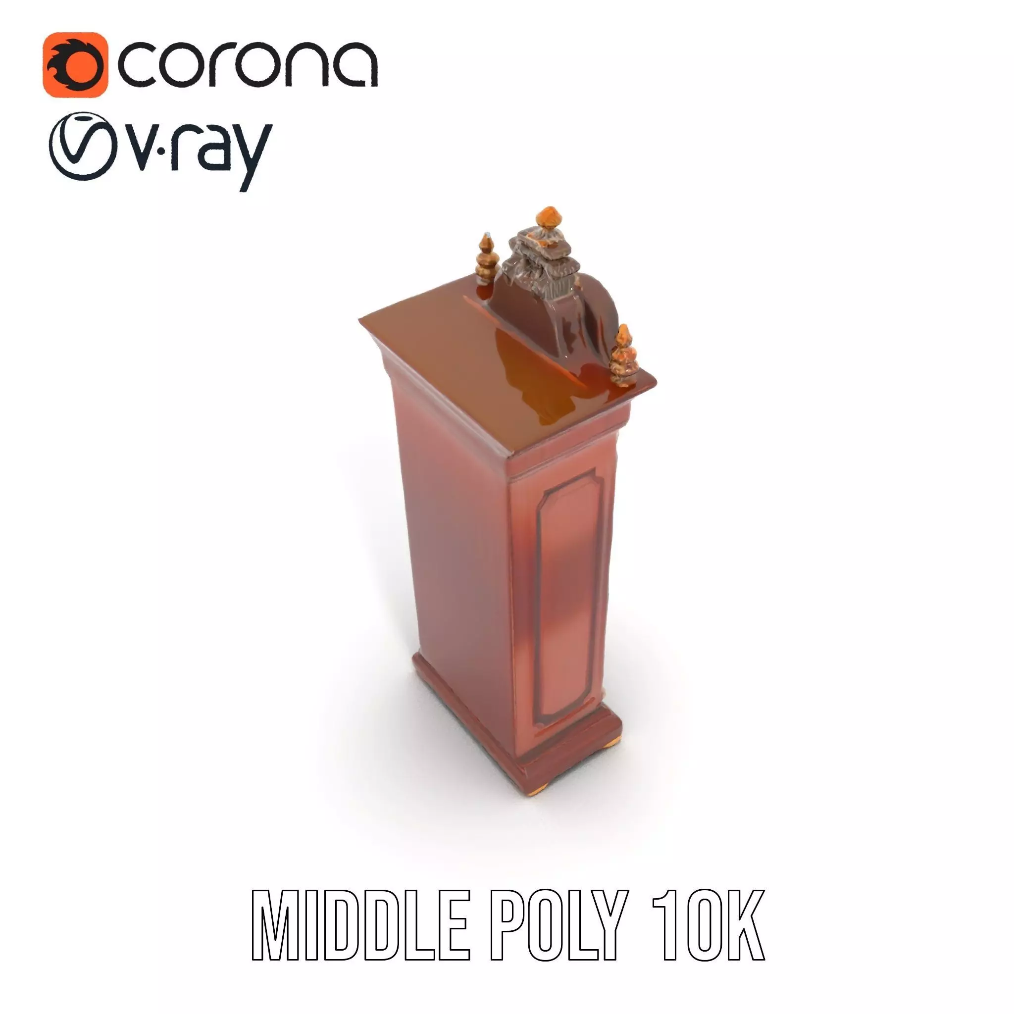 Antique Wood Clock model pack Low-poly 3D model_13