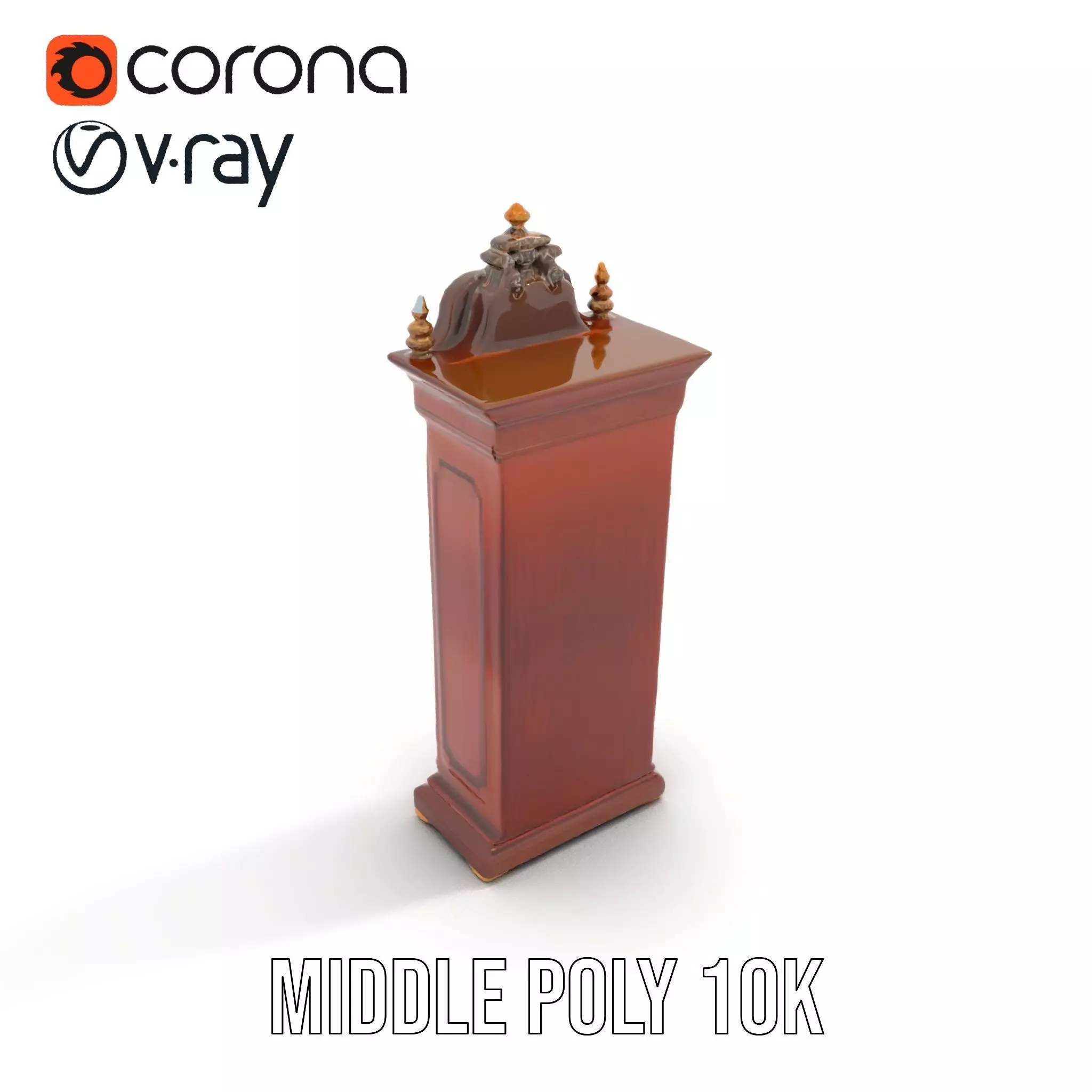 Antique Wood Clock model pack Low-poly 3D model_6