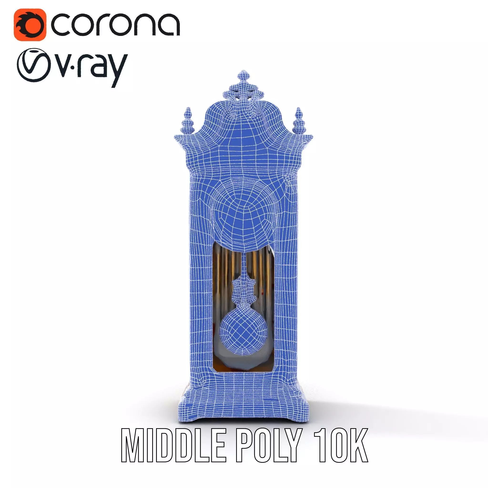 Antique Wood Clock model pack Low-poly 3D model_30