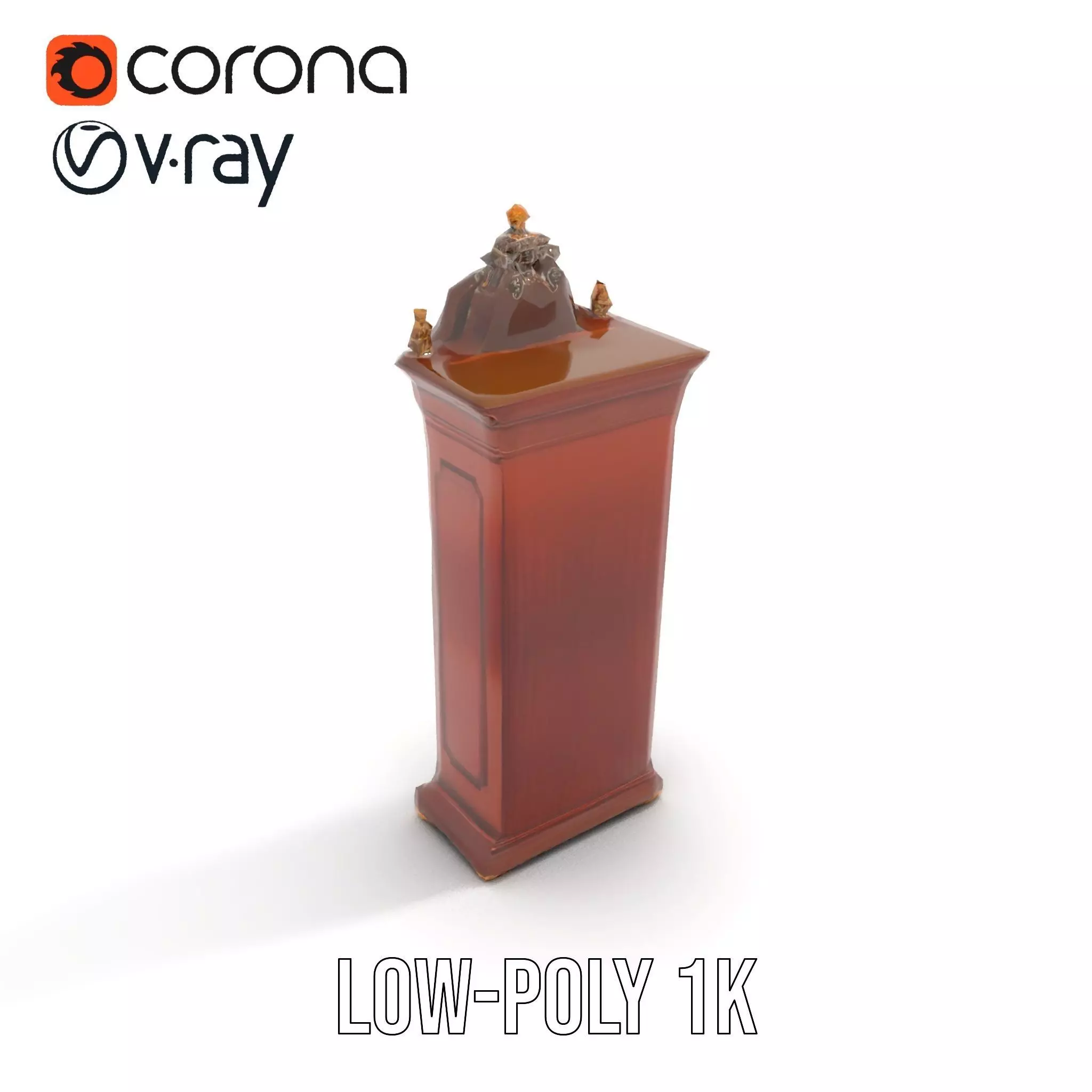 Antique Wood Clock model pack Low-poly 3D model_7