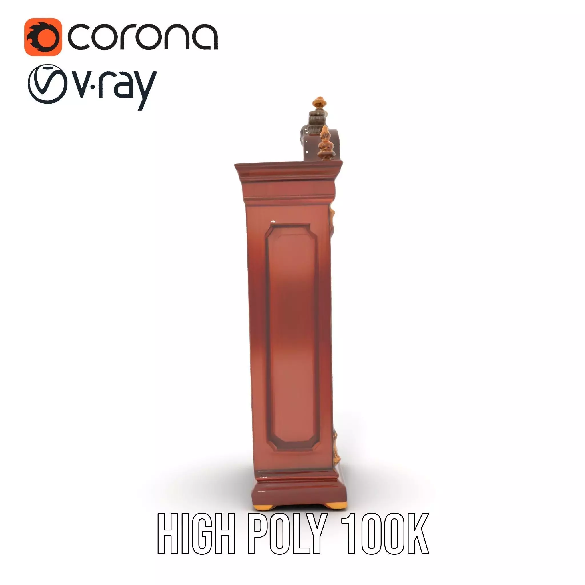 Antique Wood Clock model pack Low-poly 3D model_20
