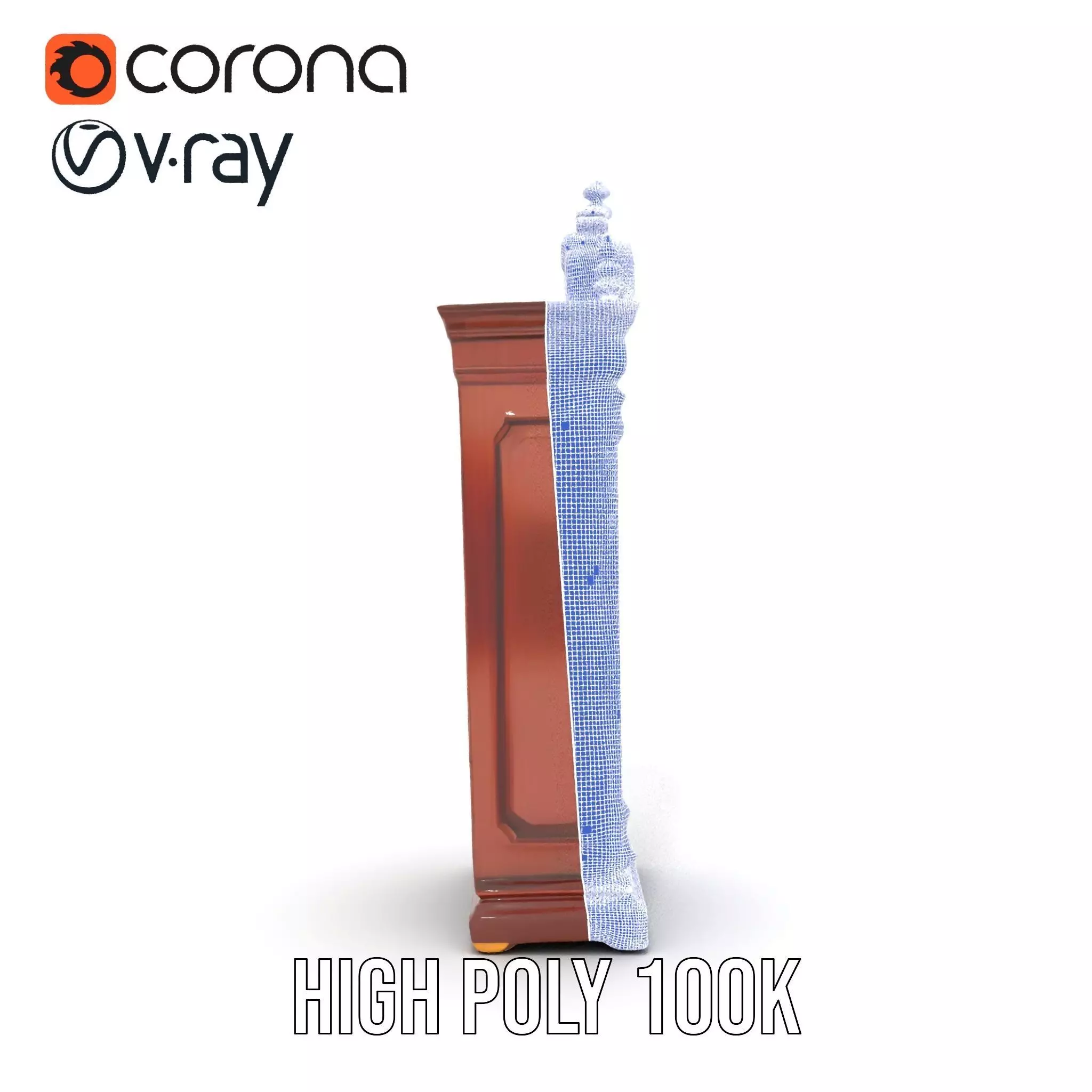 Antique Wood Clock model pack Low-poly 3D model_33