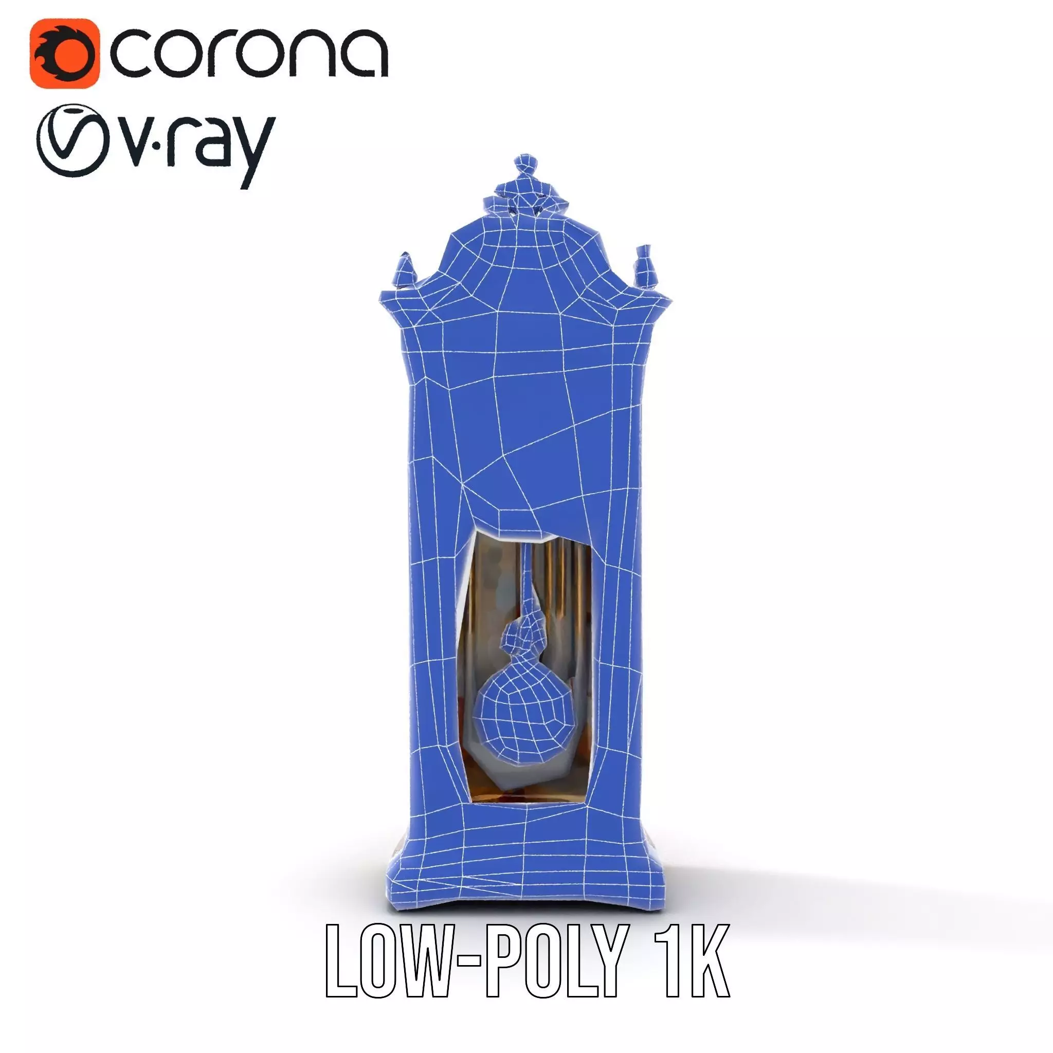 Antique Wood Clock model pack Low-poly 3D model_19