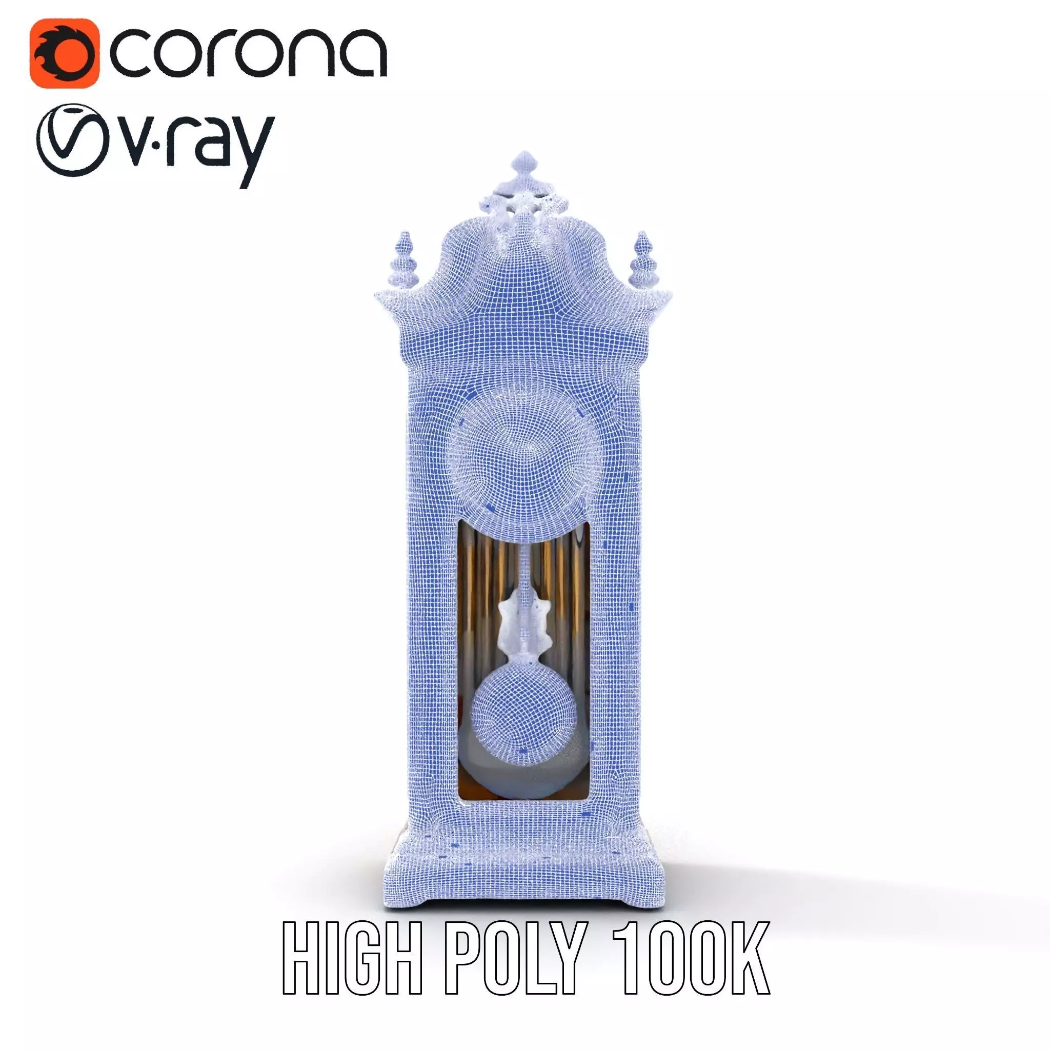 Antique Wood Clock model pack Low-poly 3D model_34