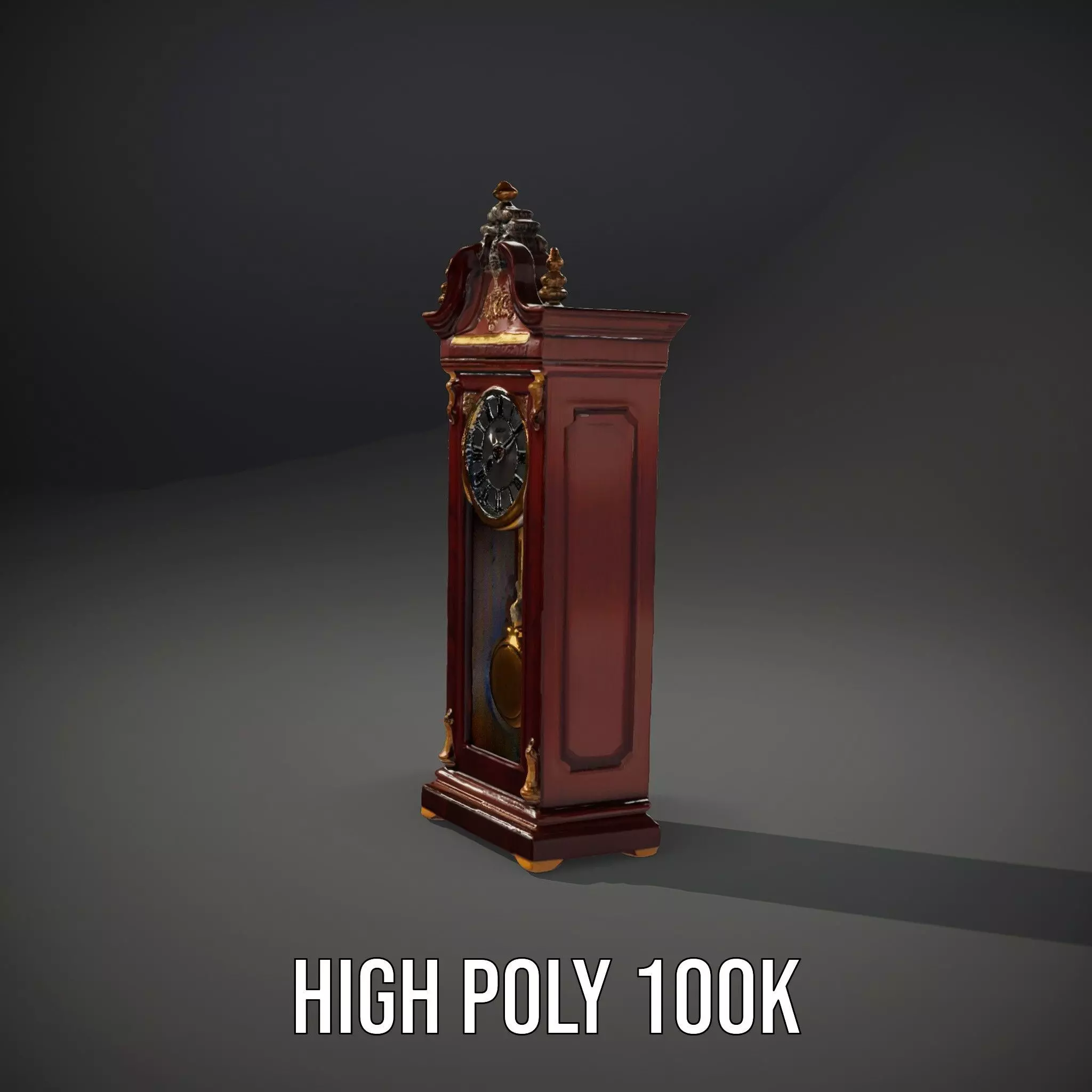 Antique Wood Clock model pack Low-poly 3D model_8