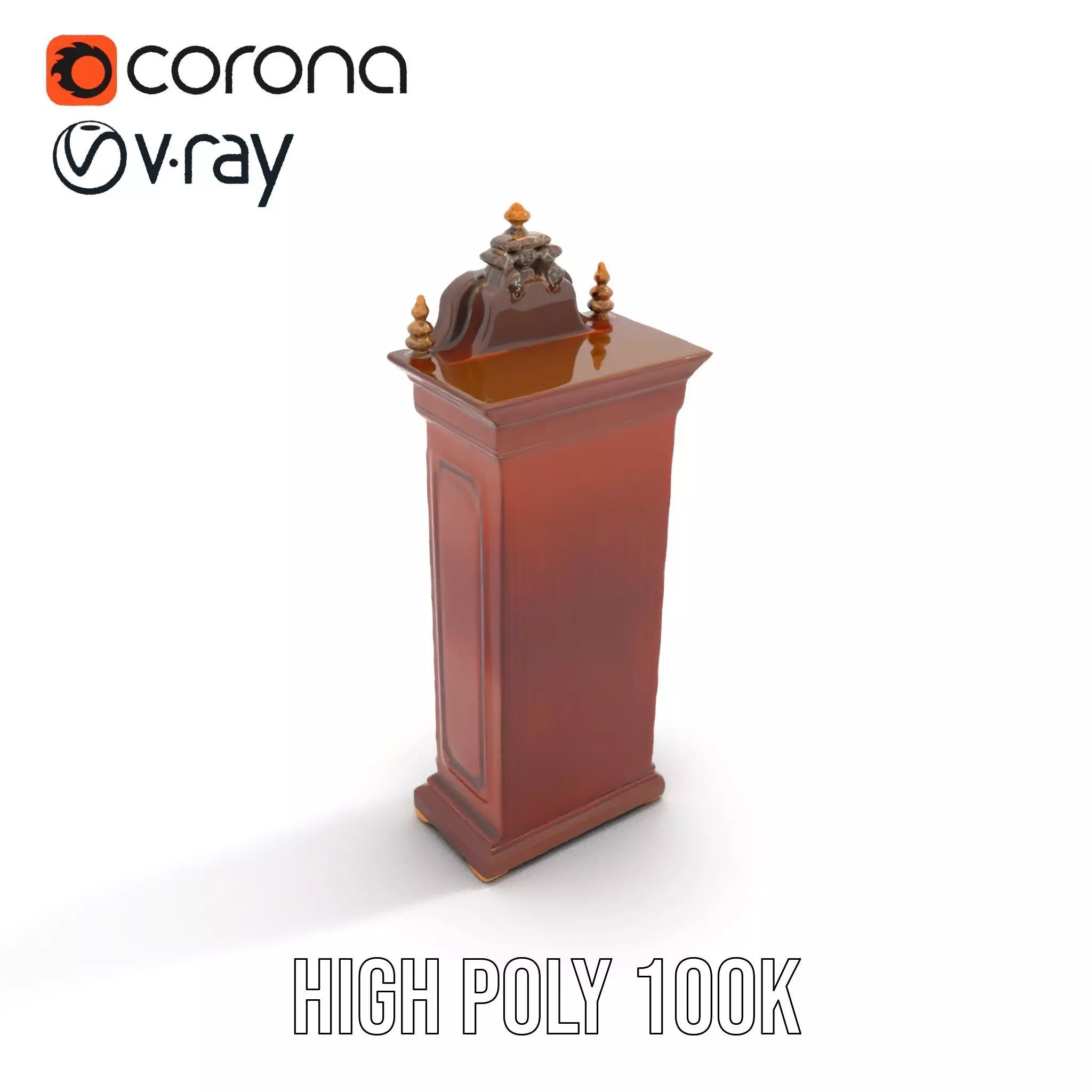 Antique Wood Clock model pack Low-poly 3D model_23